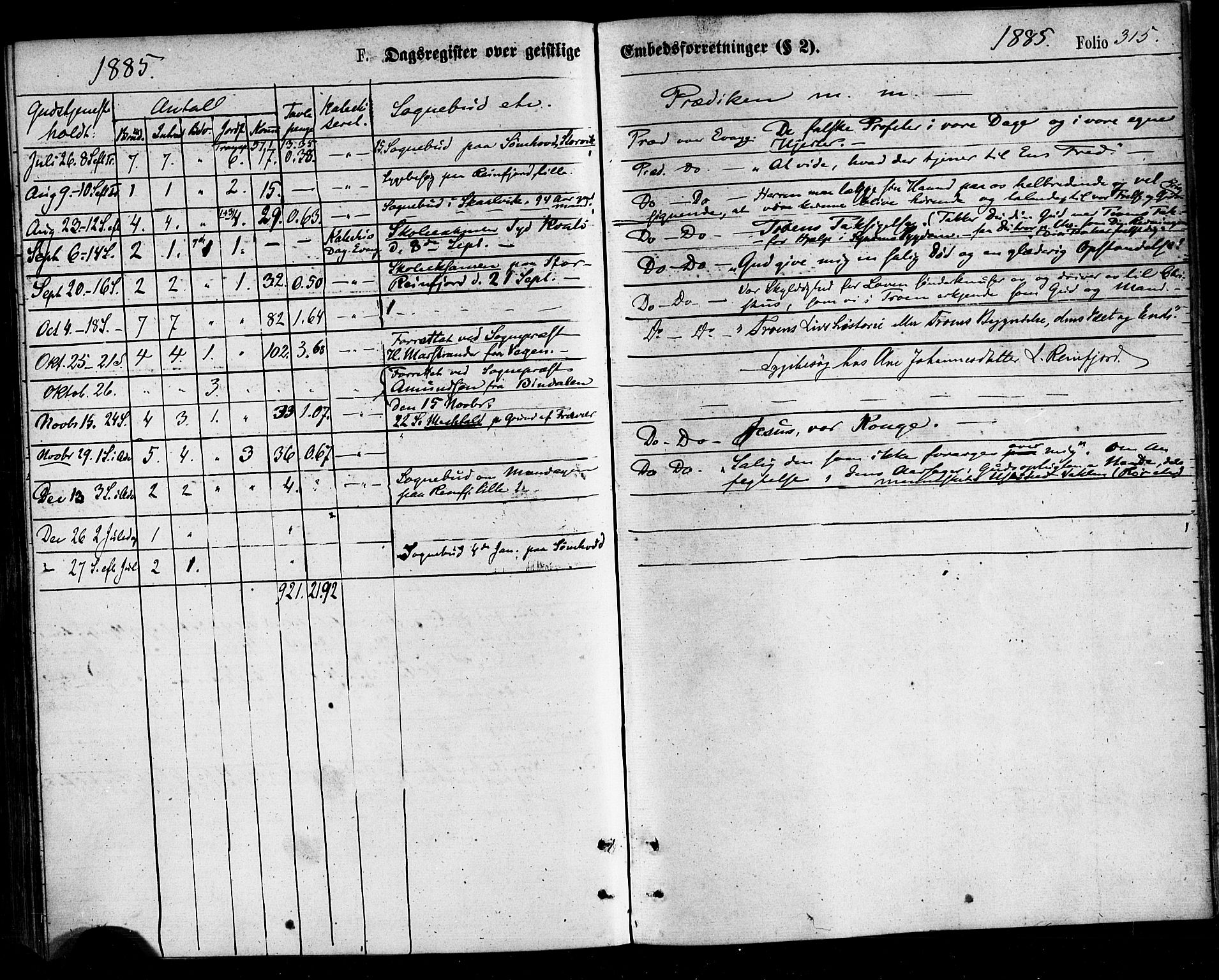 Ministerialprotokoller, klokkerbøker og fødselsregistre - Nordland, AV/SAT-A-1459/812/L0177: Parish register (official) no. 812A06, 1875-1885, p. 315