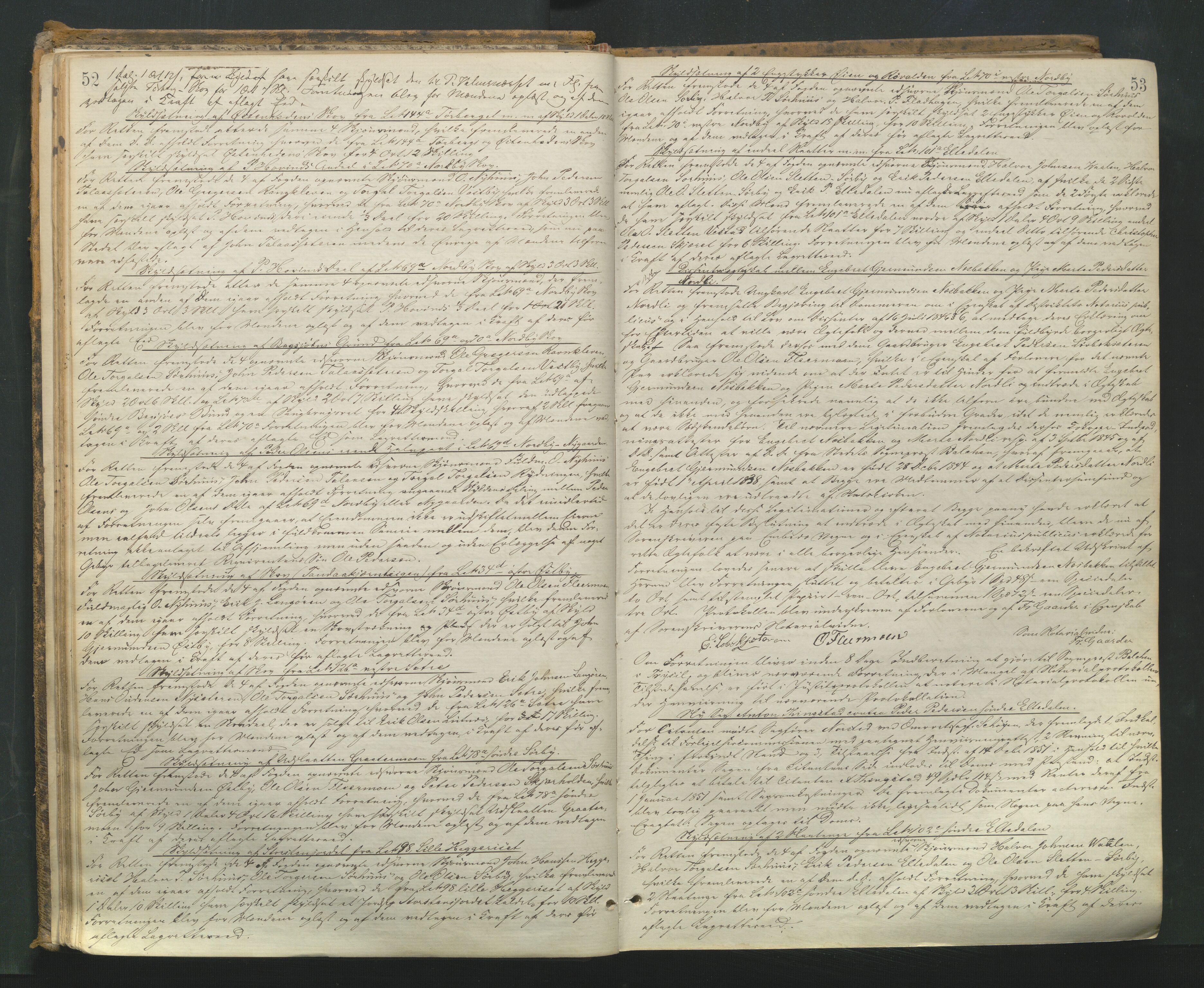 Sør-Østerdal sorenskriveri, AV/SAH-TING-018/G/Gb/L0004: Tingbok, 1863-1871, p. 52-53