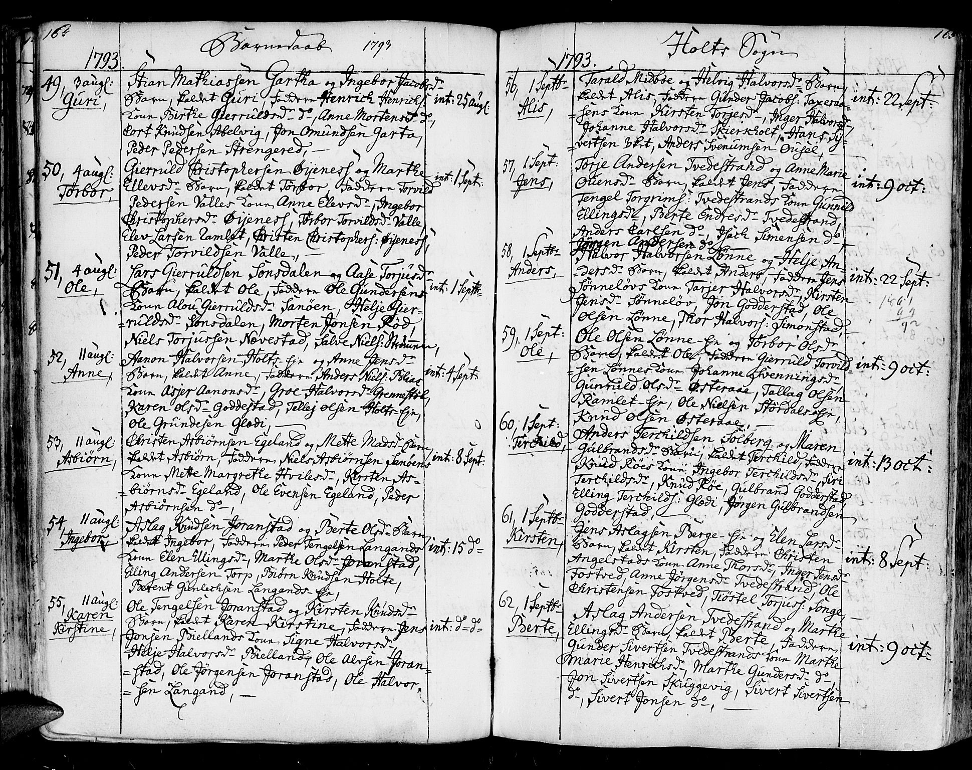 Holt sokneprestkontor, AV/SAK-1111-0021/F/Fa/L0003: Parish register (official) no. A 3, 1765-1798, p. 164-165