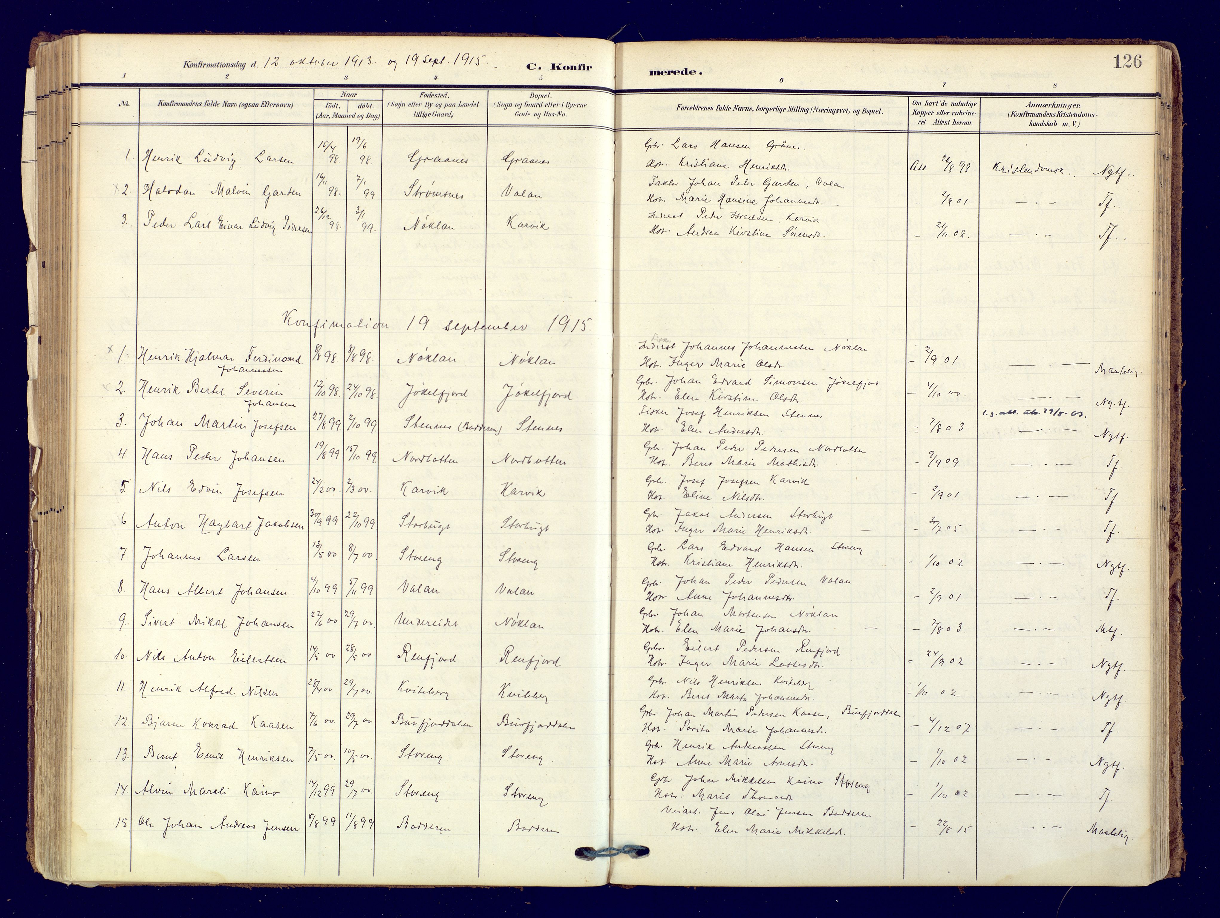 Skjervøy sokneprestkontor, AV/SATØ-S-1300/H/Ha/Haa: Parish register (official) no. 19, 1908-1936, p. 126