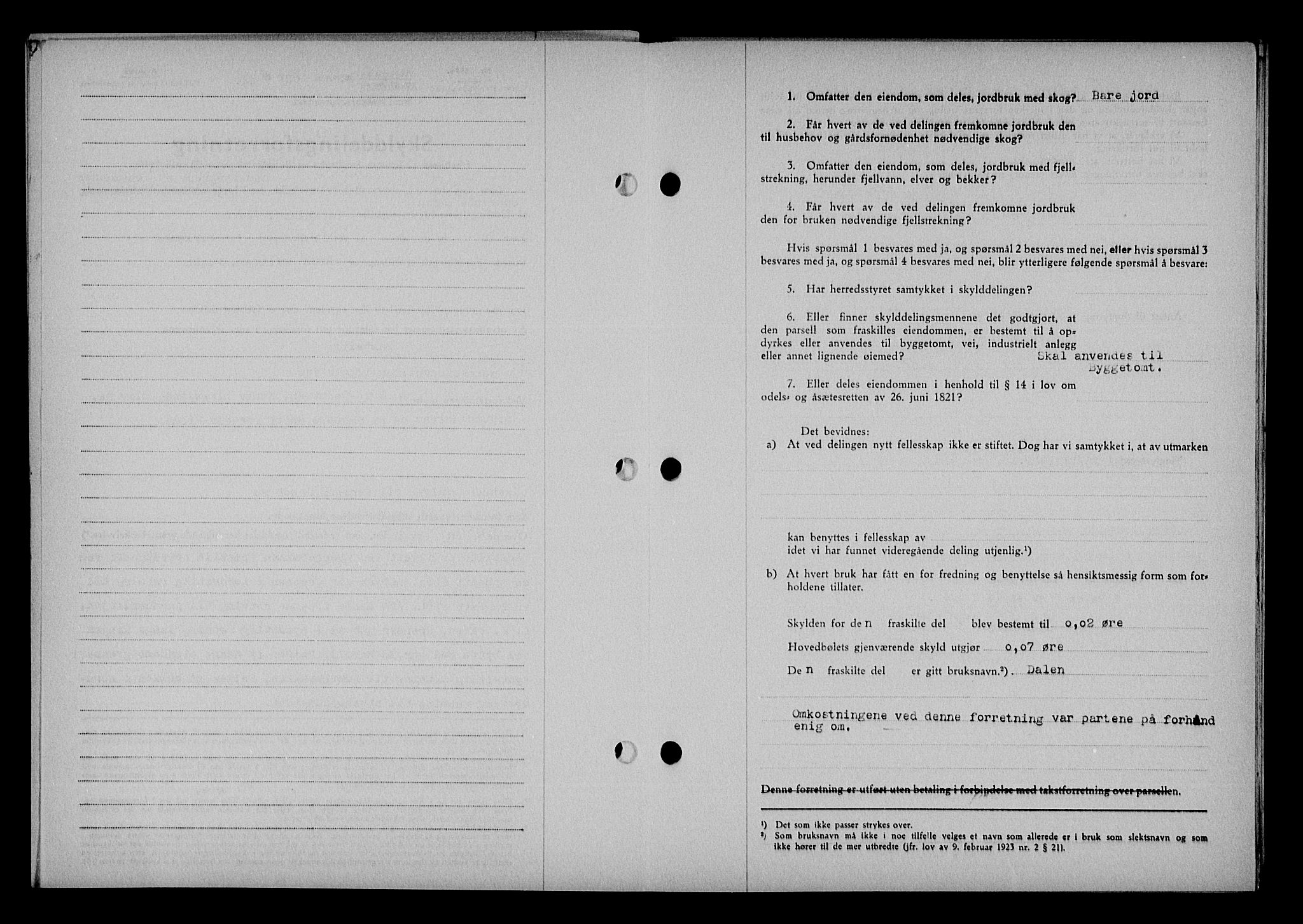 Vestre Nedenes/Sand sorenskriveri, SAK/1221-0010/G/Gb/Gba/L0053: Mortgage book no. A 6, 1944-1945, Diary no: : 823/1944