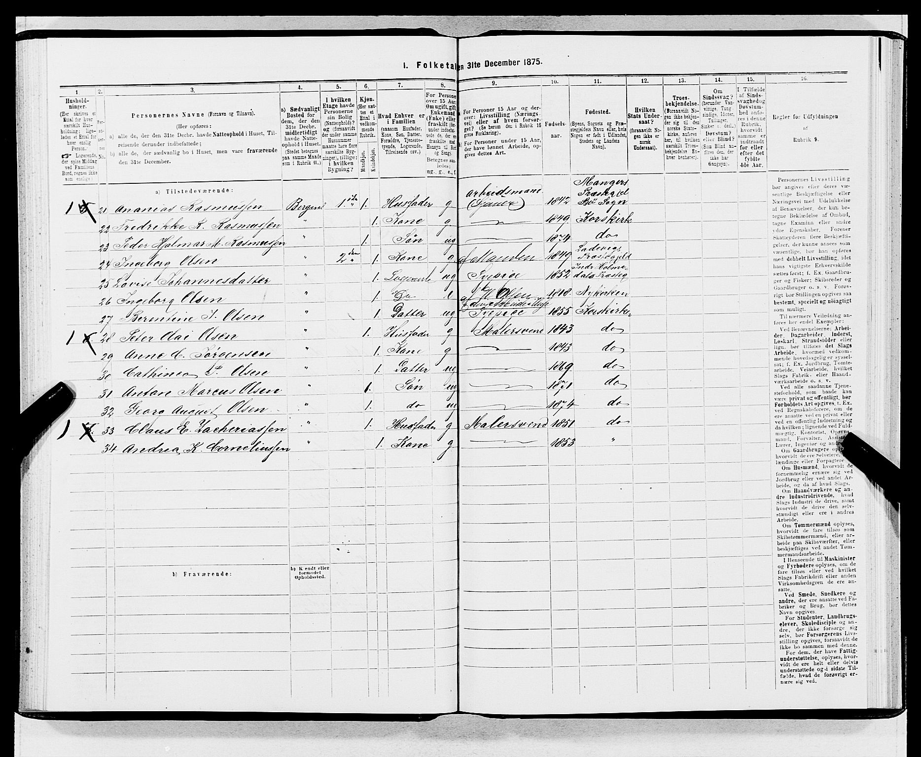 SAB, 1875 census for 1301 Bergen, 1875, p. 5550