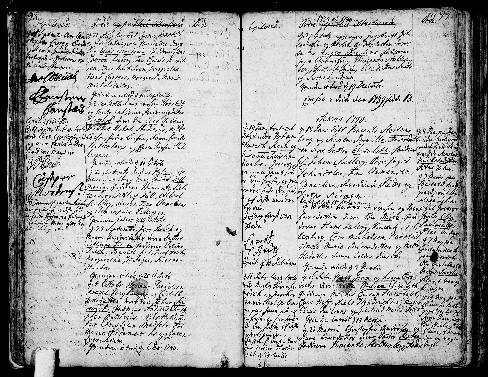 Tønsberg kirkebøker, SAKO/A-330/F/Fb/L0001: Parish register (official) no. II 1, 1690-1796, p. 98-99