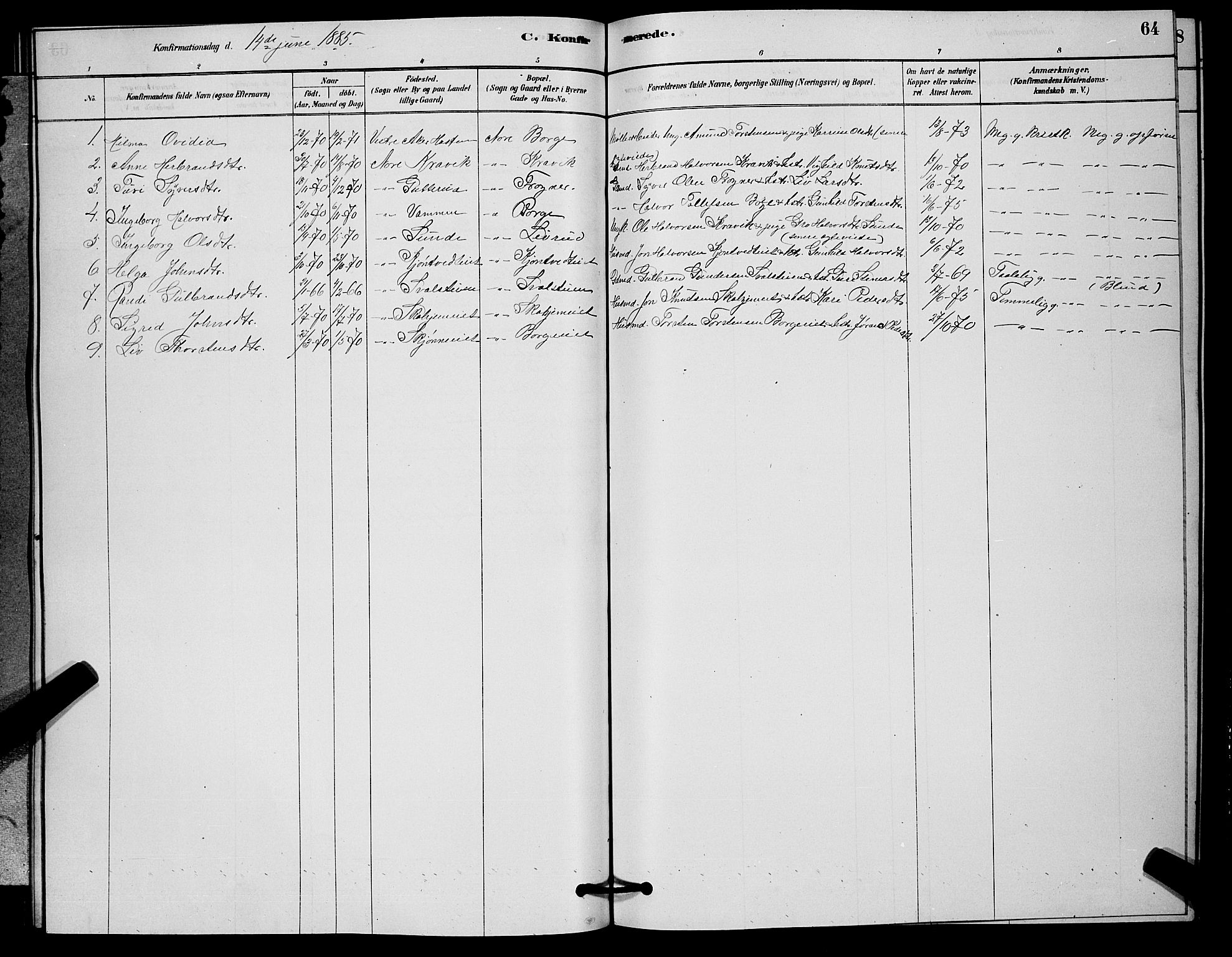 Nore kirkebøker, AV/SAKO-A-238/G/Ga/L0002: Parish register (copy) no. I 2, 1878-1885, p. 64