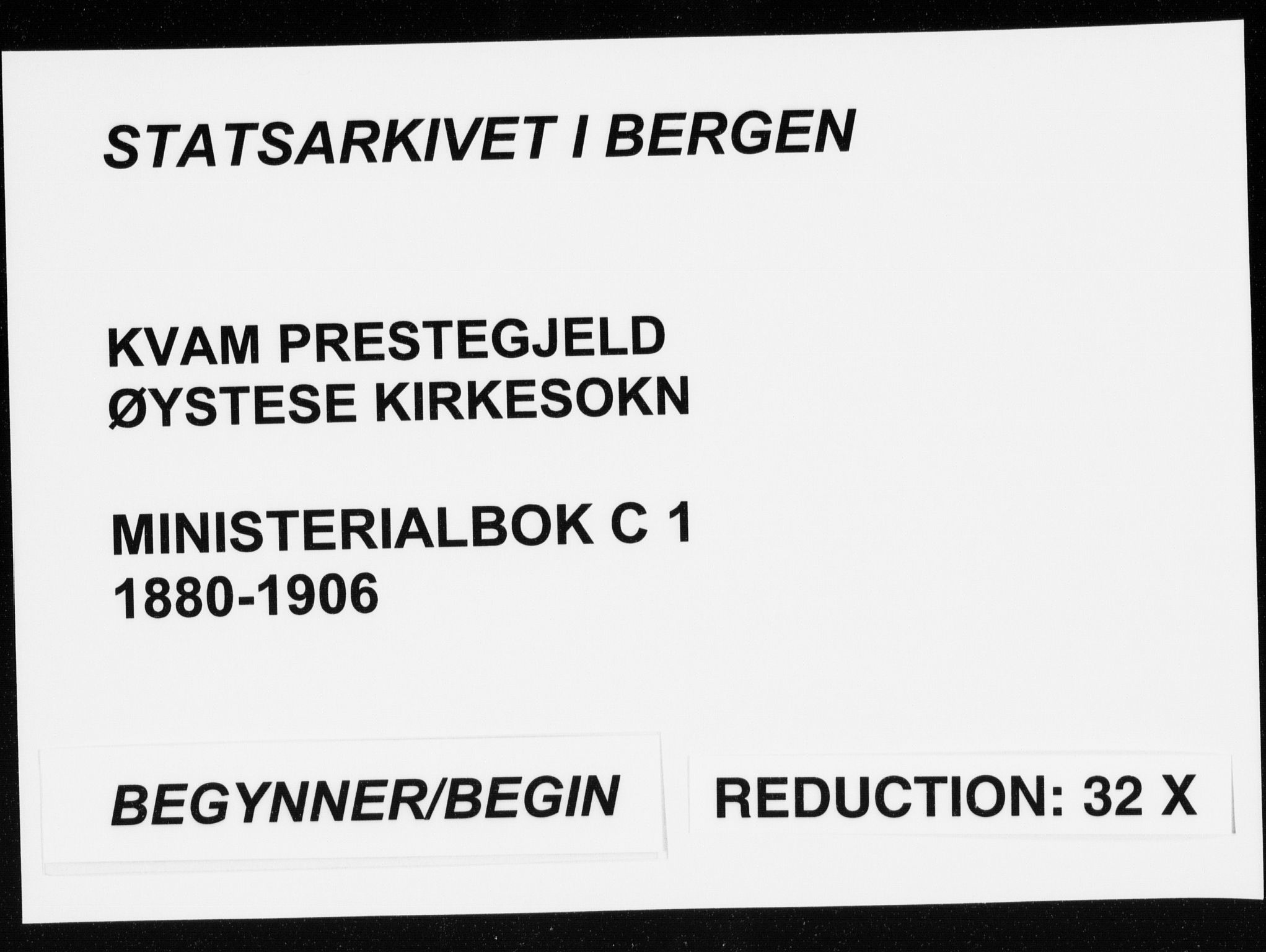 Kvam sokneprestembete, AV/SAB-A-76201/H/Haa: Parish register (official) no. C  1, 1880-1906