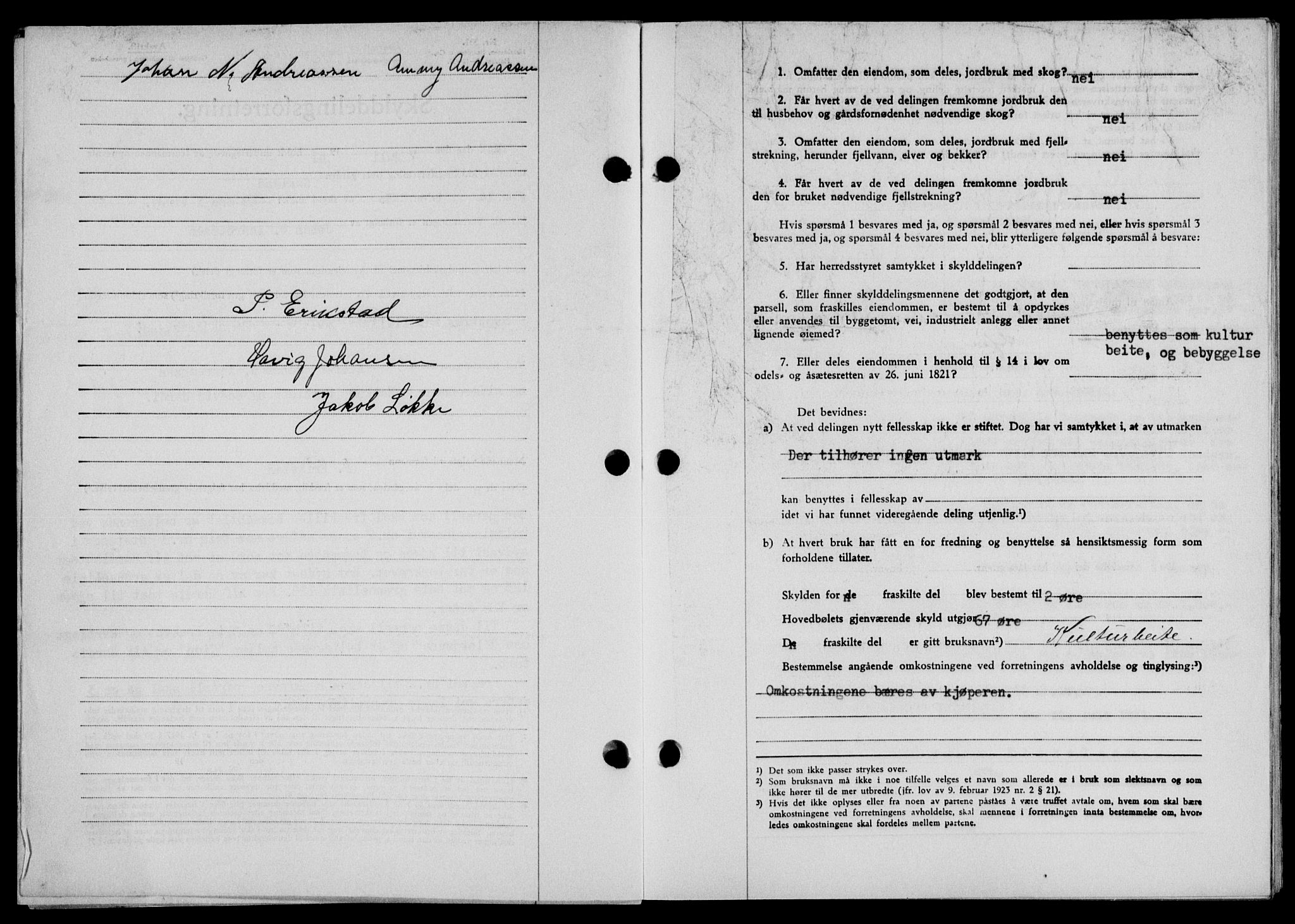 Lofoten sorenskriveri, AV/SAT-A-0017/1/2/2C/L0008a: Mortgage book no. 8a, 1940-1941, Diary no: : 1162/1941