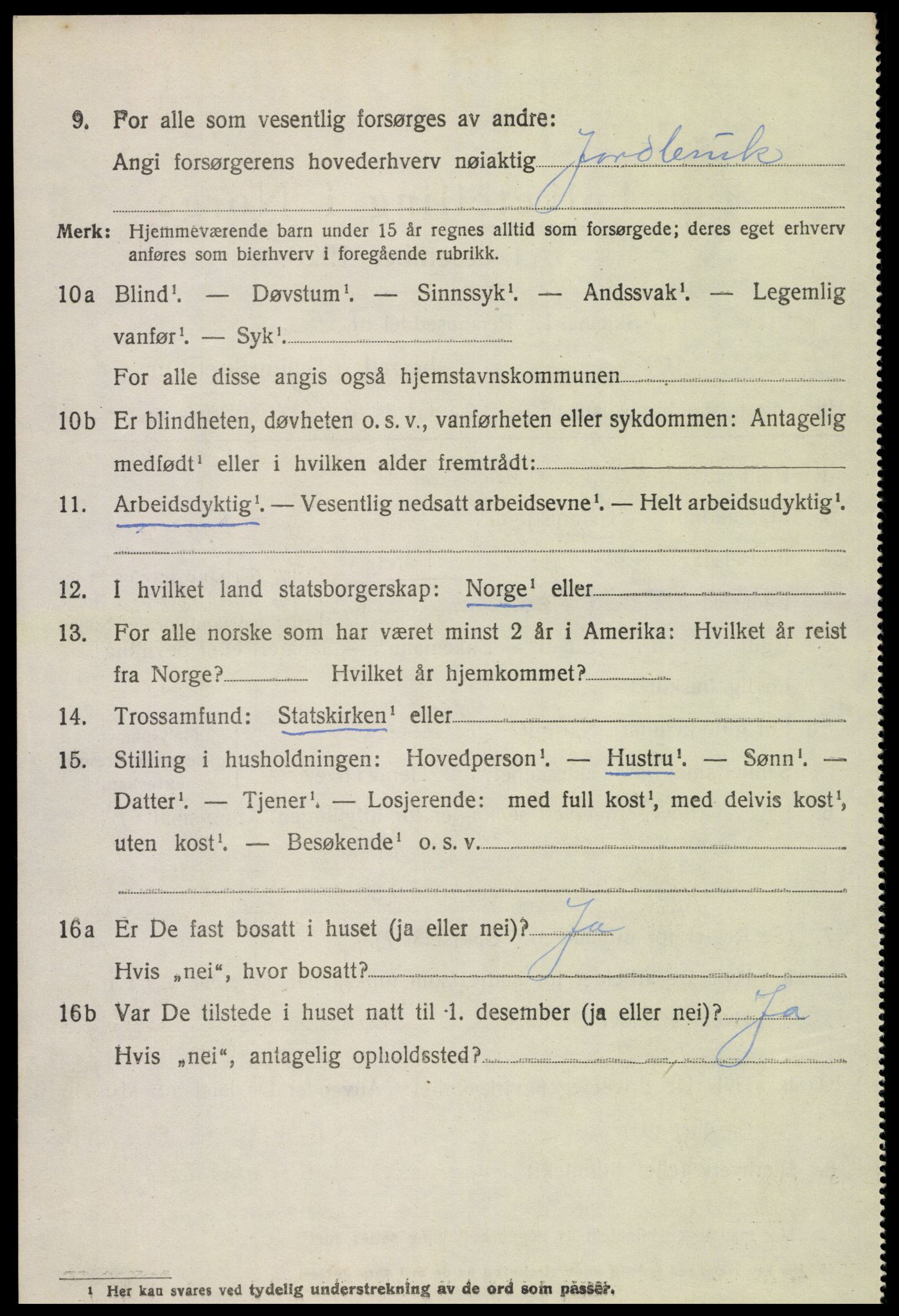 SAH, 1920 census for Fåberg, 1920, p. 12131