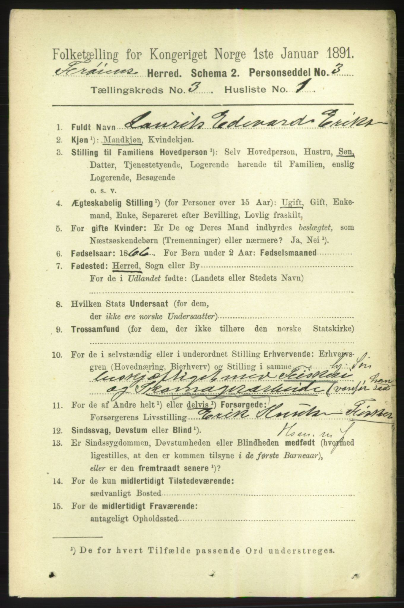 RA, 1891 census for 1619 Frøya, 1891, p. 1974