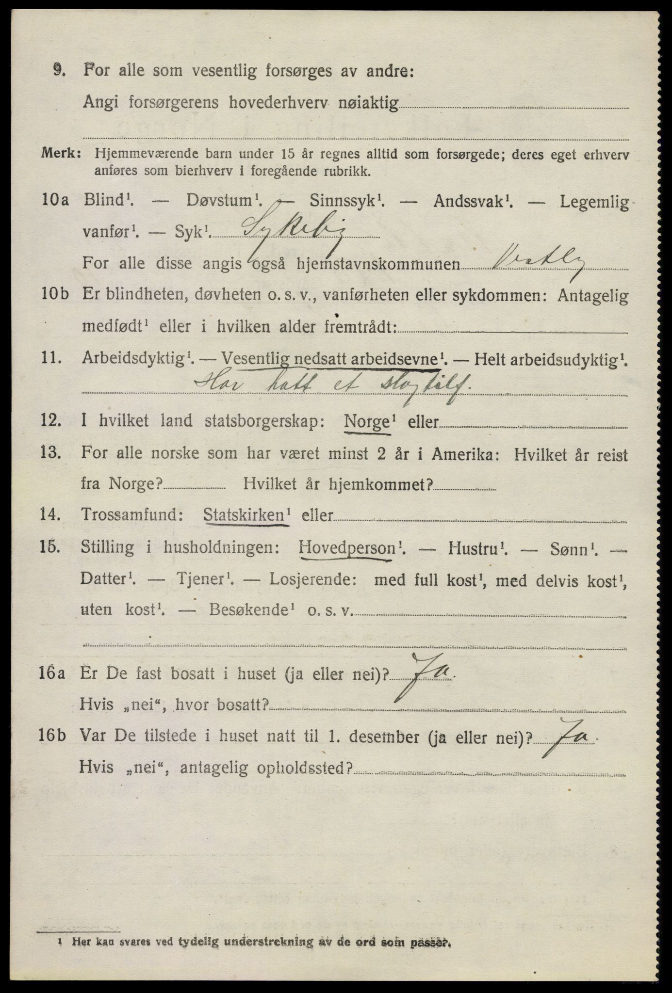 SAO, 1920 census for Vestby, 1920, p. 1642