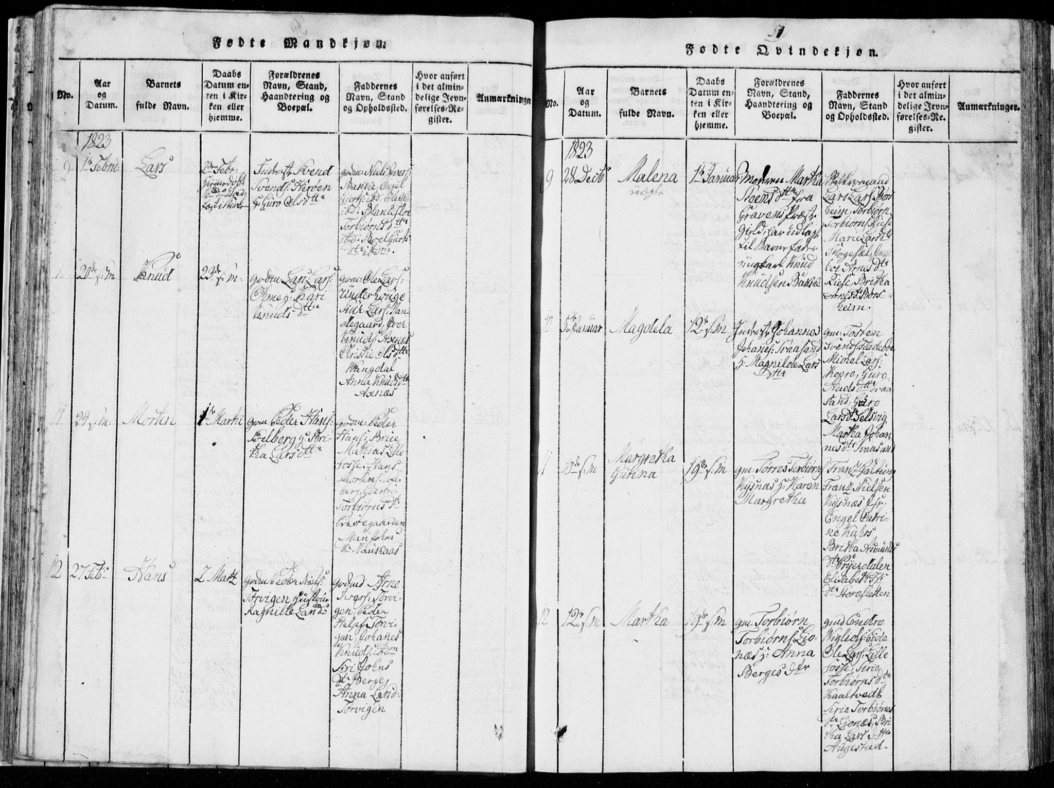 Strandebarm sokneprestembete, AV/SAB-A-78401/H/Hab: Parish register (copy) no. A  1, 1816-1826, p. 51