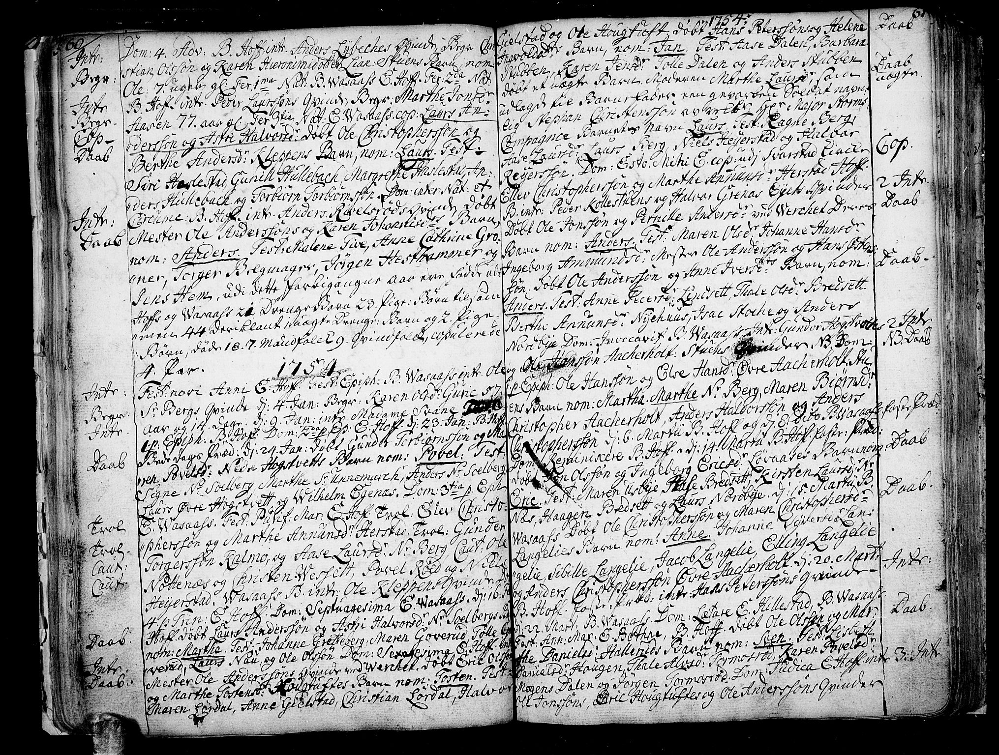 Hof kirkebøker, AV/SAKO-A-64/F/Fa/L0002: Parish register (official) no. I 2, 1746-1781, p. 60-61