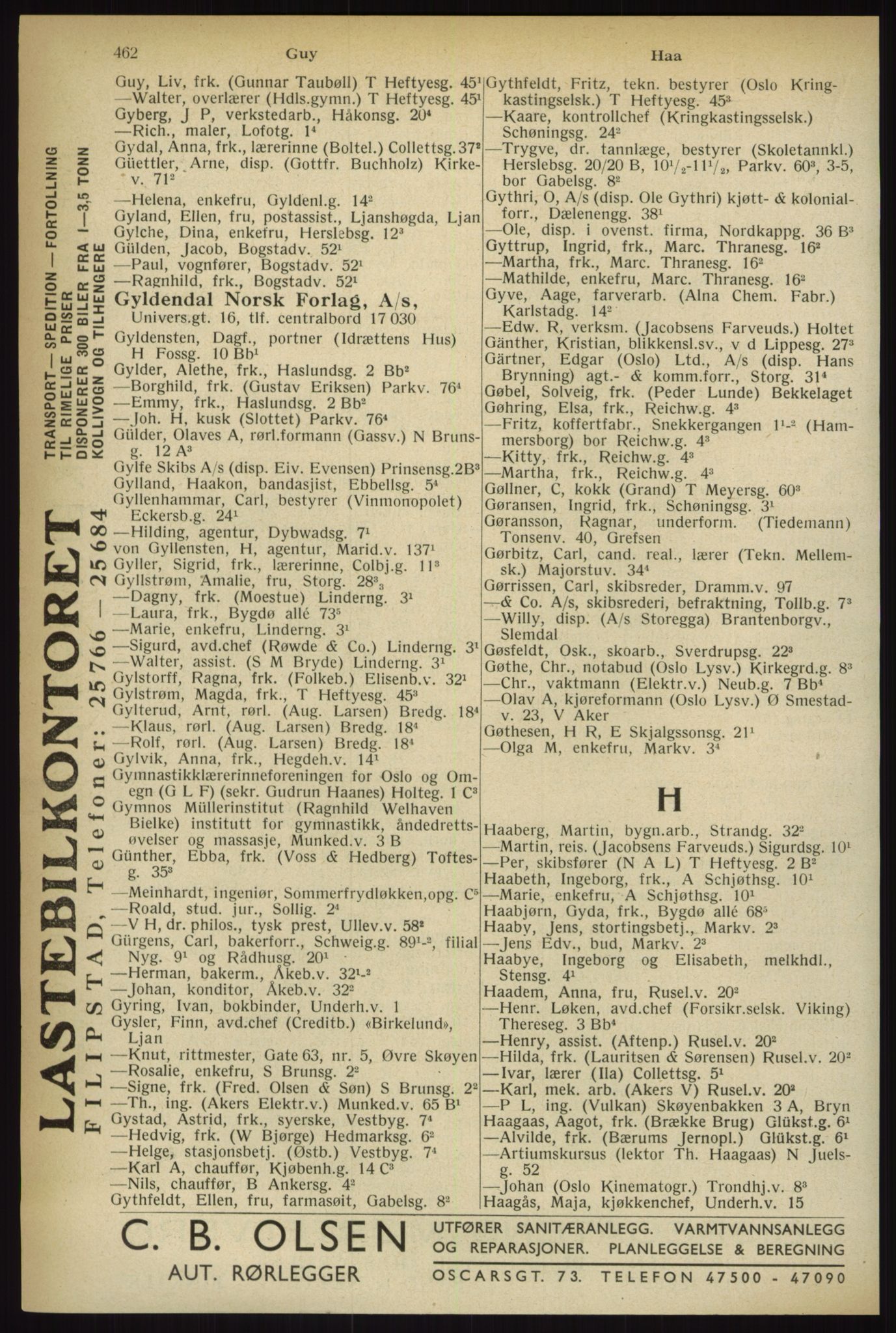 Kristiania/Oslo adressebok, PUBL/-, 1933, p. 462