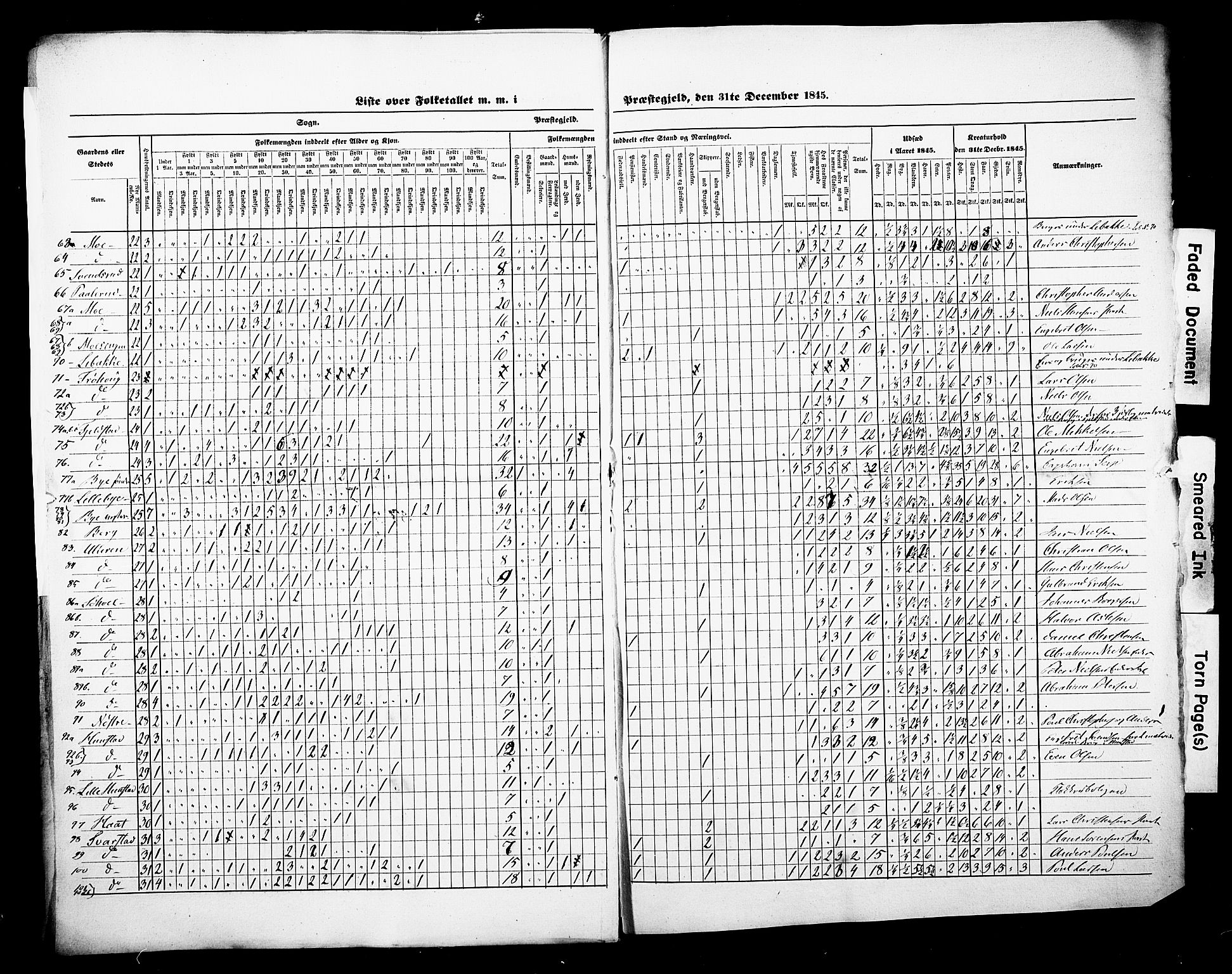 , Census 1845 for Hole, 1845, p. 11