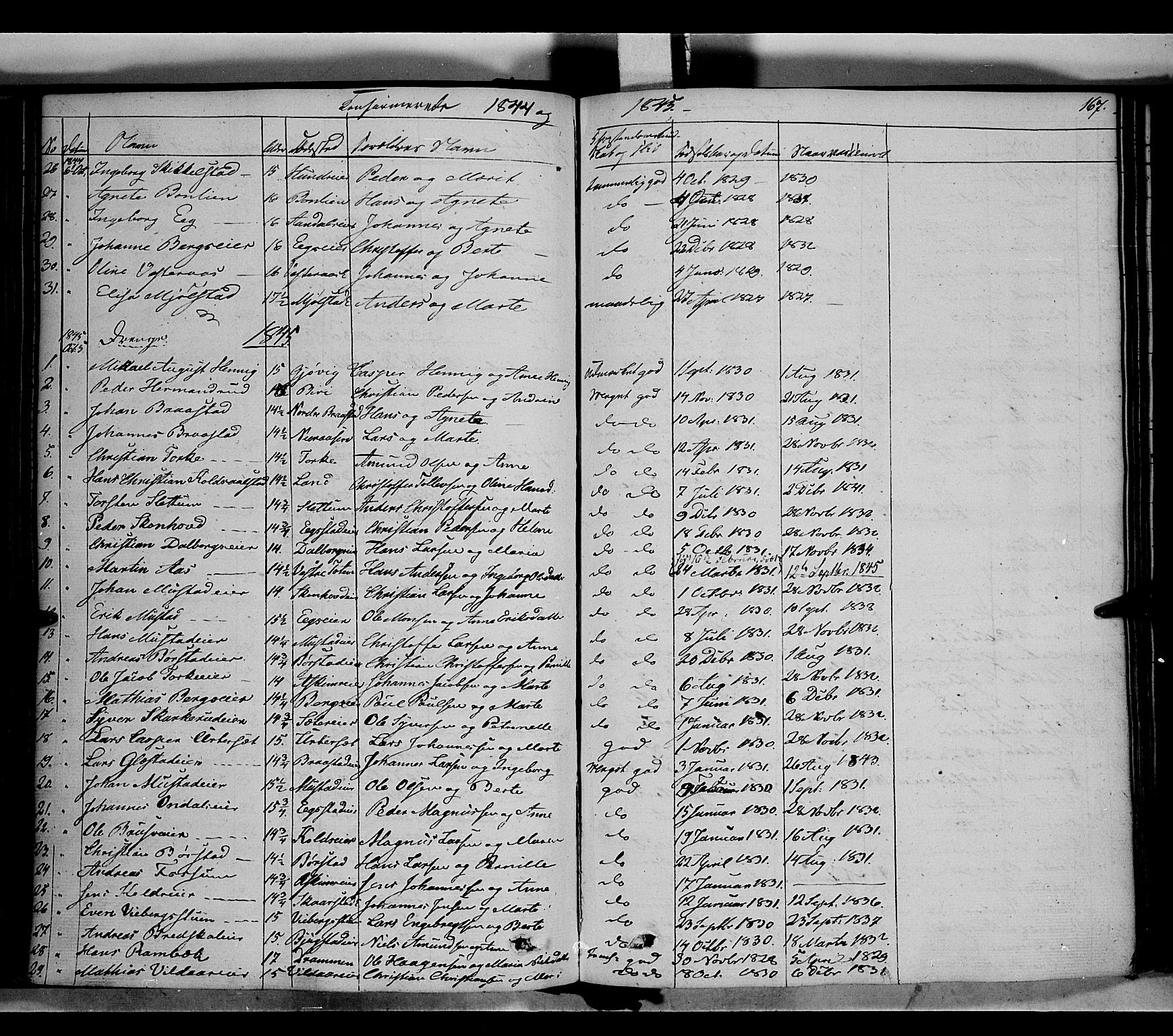 Vardal prestekontor, SAH/PREST-100/H/Ha/Haa/L0005: Parish register (official) no. 5, 1831-1853, p. 167