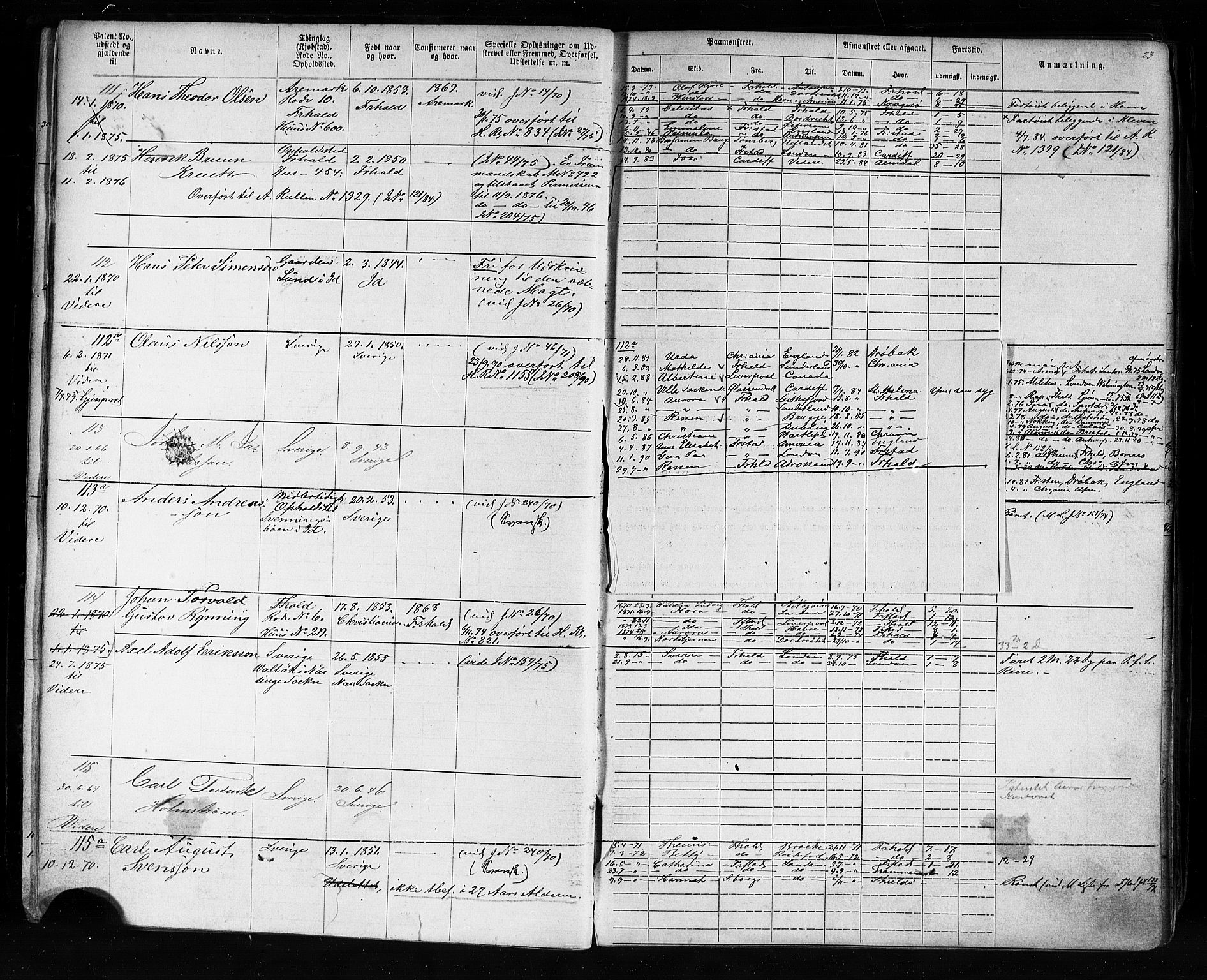 Halden mønstringskontor, AV/SAO-A-10569a/F/Fc/Fca/L0002: Annotasjonsrulle, 1868-1875, p. 27