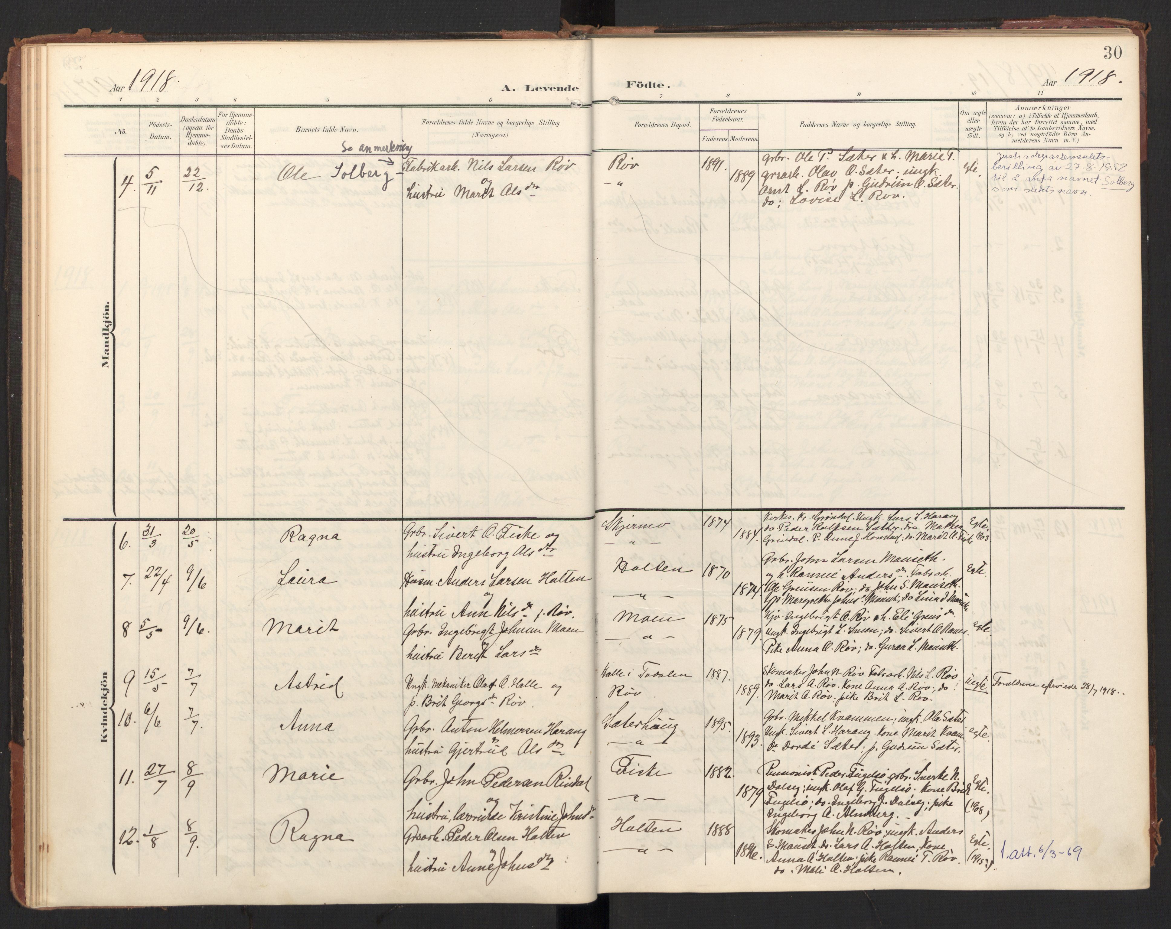 Ministerialprotokoller, klokkerbøker og fødselsregistre - Møre og Romsdal, SAT/A-1454/597/L1063: Parish register (official) no. 597A02, 1905-1923, p. 30