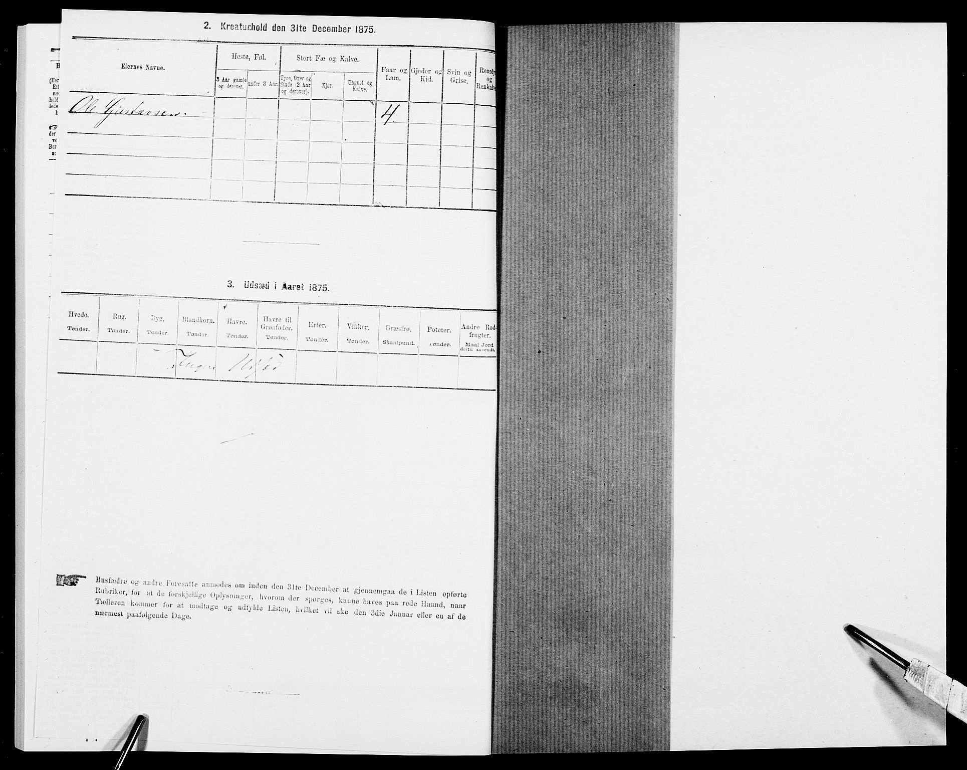 SAK, 1875 census for 0911P Gjerstad, 1875, p. 1280