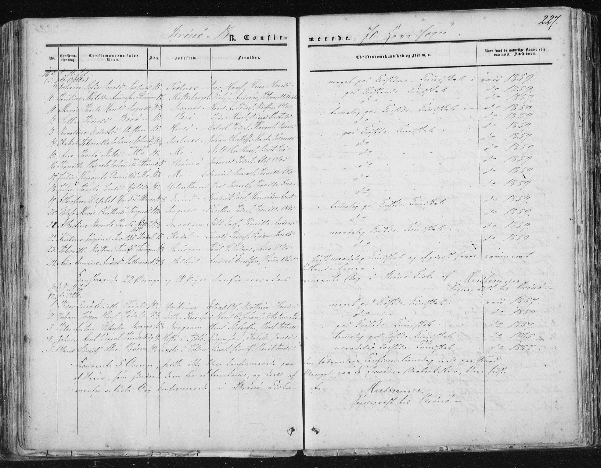 Ministerialprotokoller, klokkerbøker og fødselsregistre - Nordland, SAT/A-1459/813/L0198: Parish register (official) no. 813A08, 1834-1874, p. 227