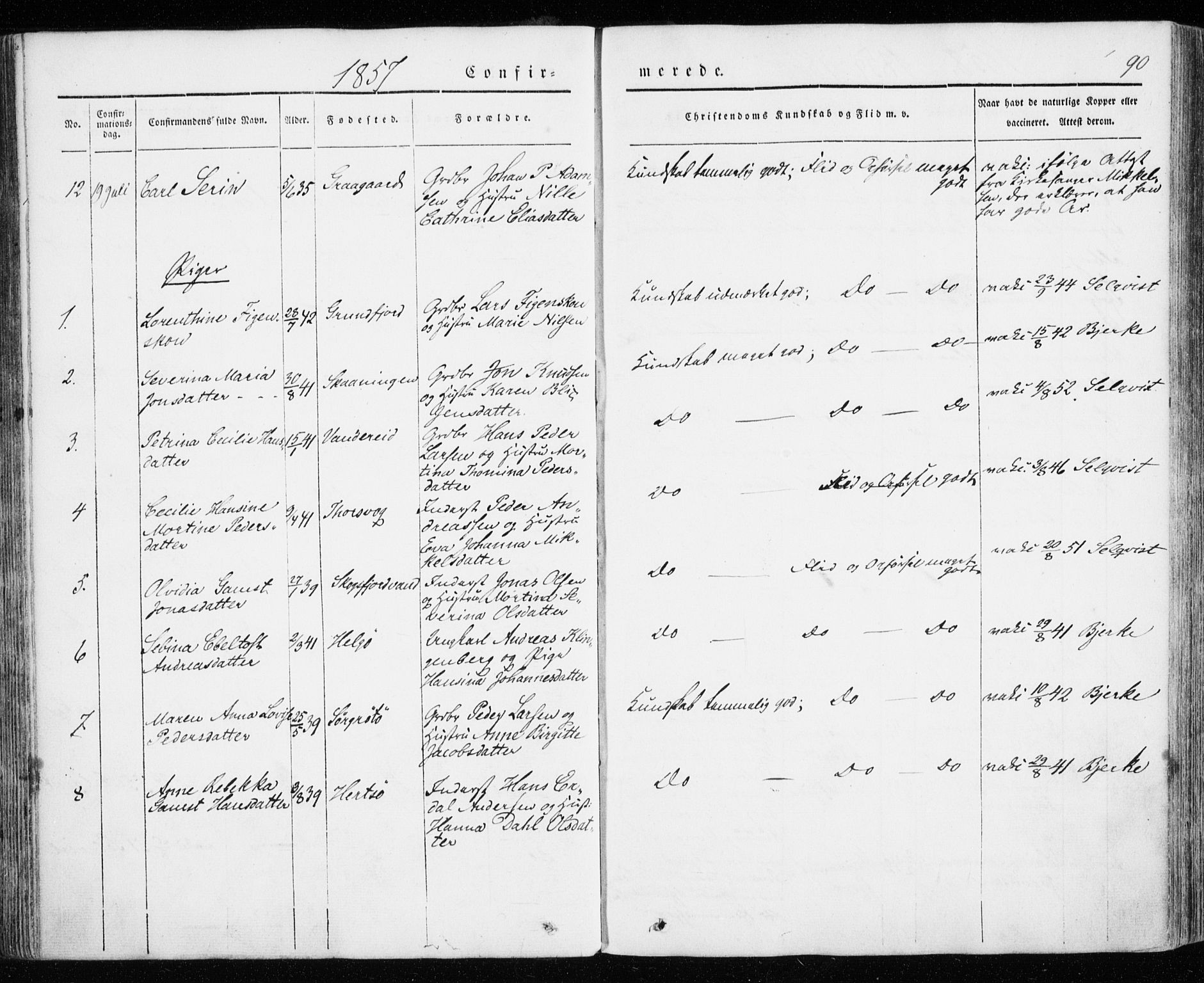 Karlsøy sokneprestembete, SATØ/S-1299/H/Ha/Haa/L0009kirke: Parish register (official) no. 9, 1838-1867, p. 90