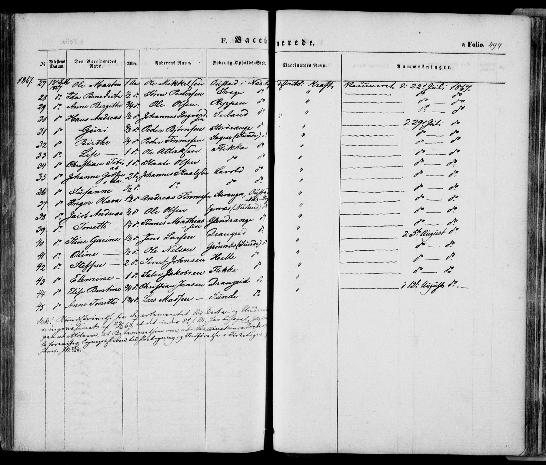 Flekkefjord sokneprestkontor, AV/SAK-1111-0012/F/Fa/Fac/L0005: Parish register (official) no. A 5, 1849-1875, p. 497