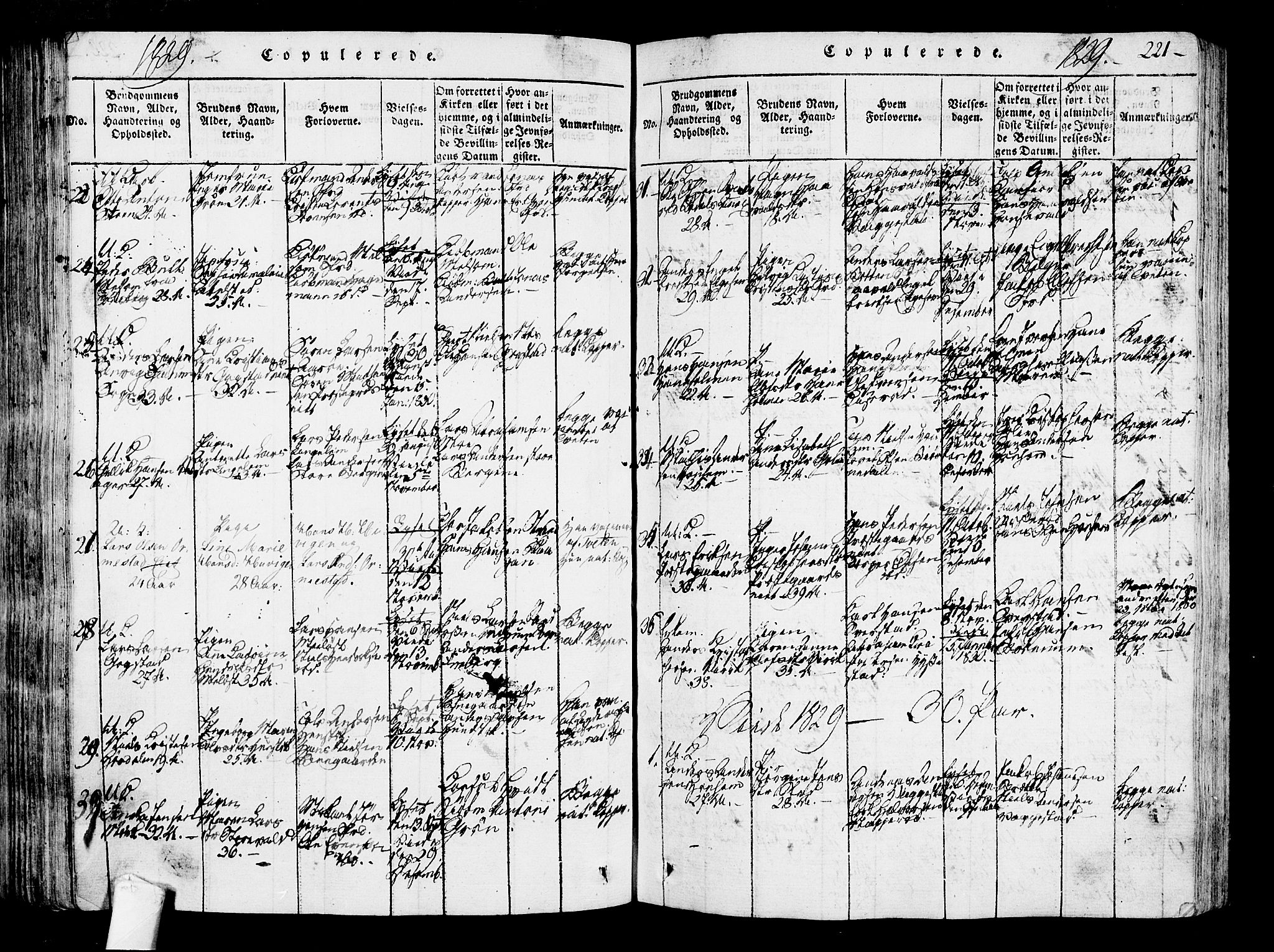 Sandar kirkebøker, SAKO/A-243/F/Fa/L0004: Parish register (official) no. 4, 1814-1832, p. 221