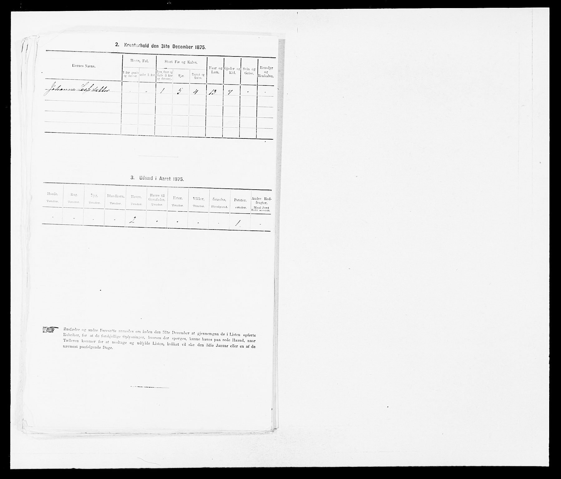 SAB, 1875 census for 1415P Lavik, 1875, p. 282