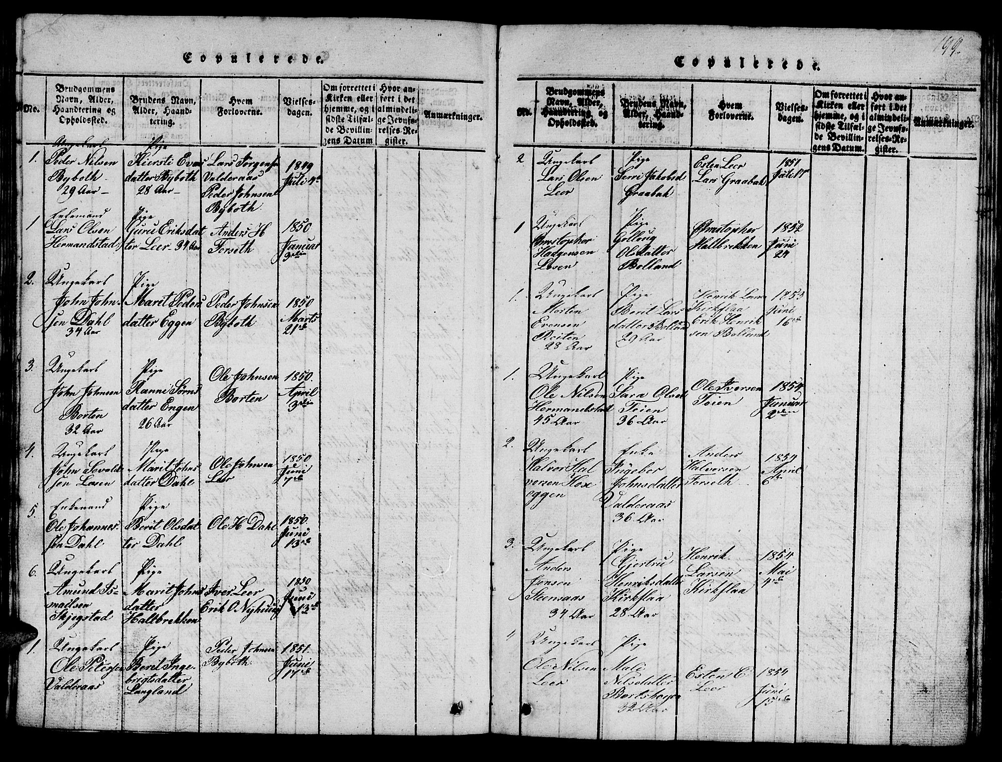 Ministerialprotokoller, klokkerbøker og fødselsregistre - Sør-Trøndelag, SAT/A-1456/693/L1121: Parish register (copy) no. 693C02, 1816-1869, p. 199