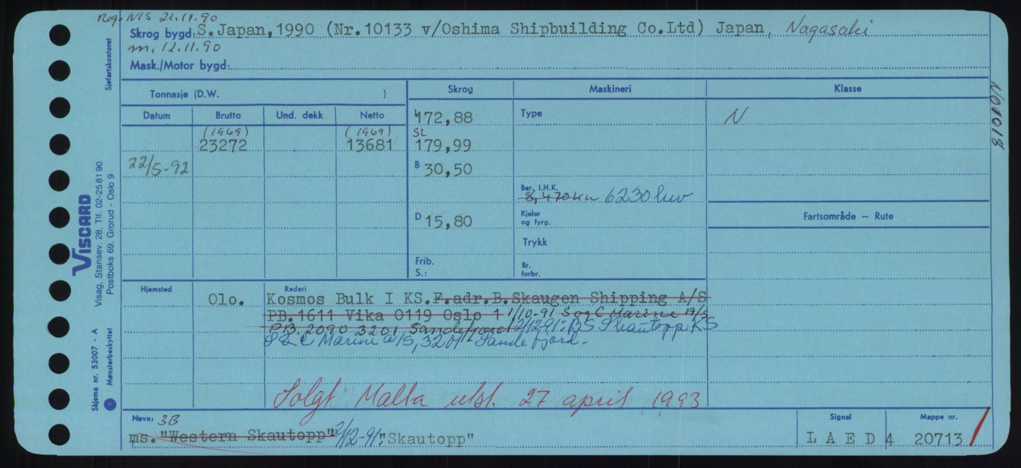 Sjøfartsdirektoratet med forløpere, Skipsmålingen, RA/S-1627/H/Hd/L0034: Fartøy, Sk-Slå, p. 145