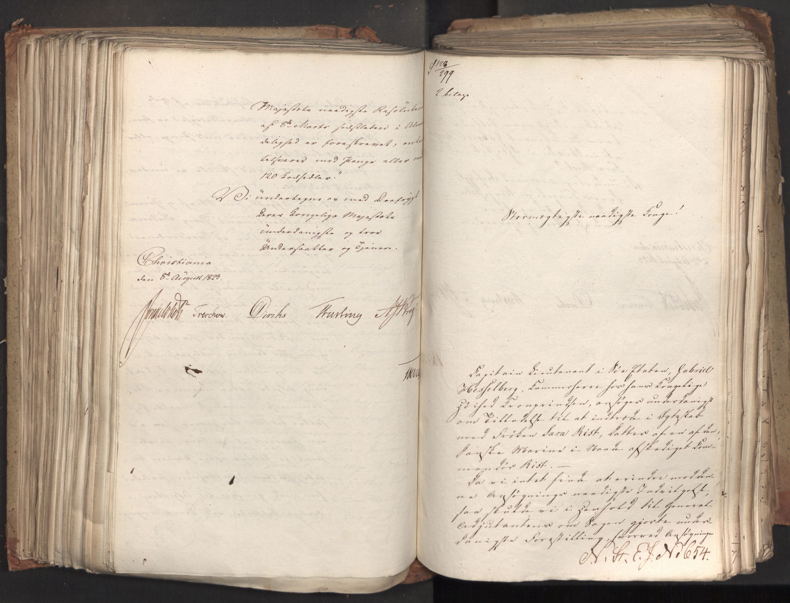 Statsrådsavdelingen i Stockholm, AV/RA-S-1003/D/Da/L0035: Regjeringsinnstillinger nr. 541-840, 1823, p. 295