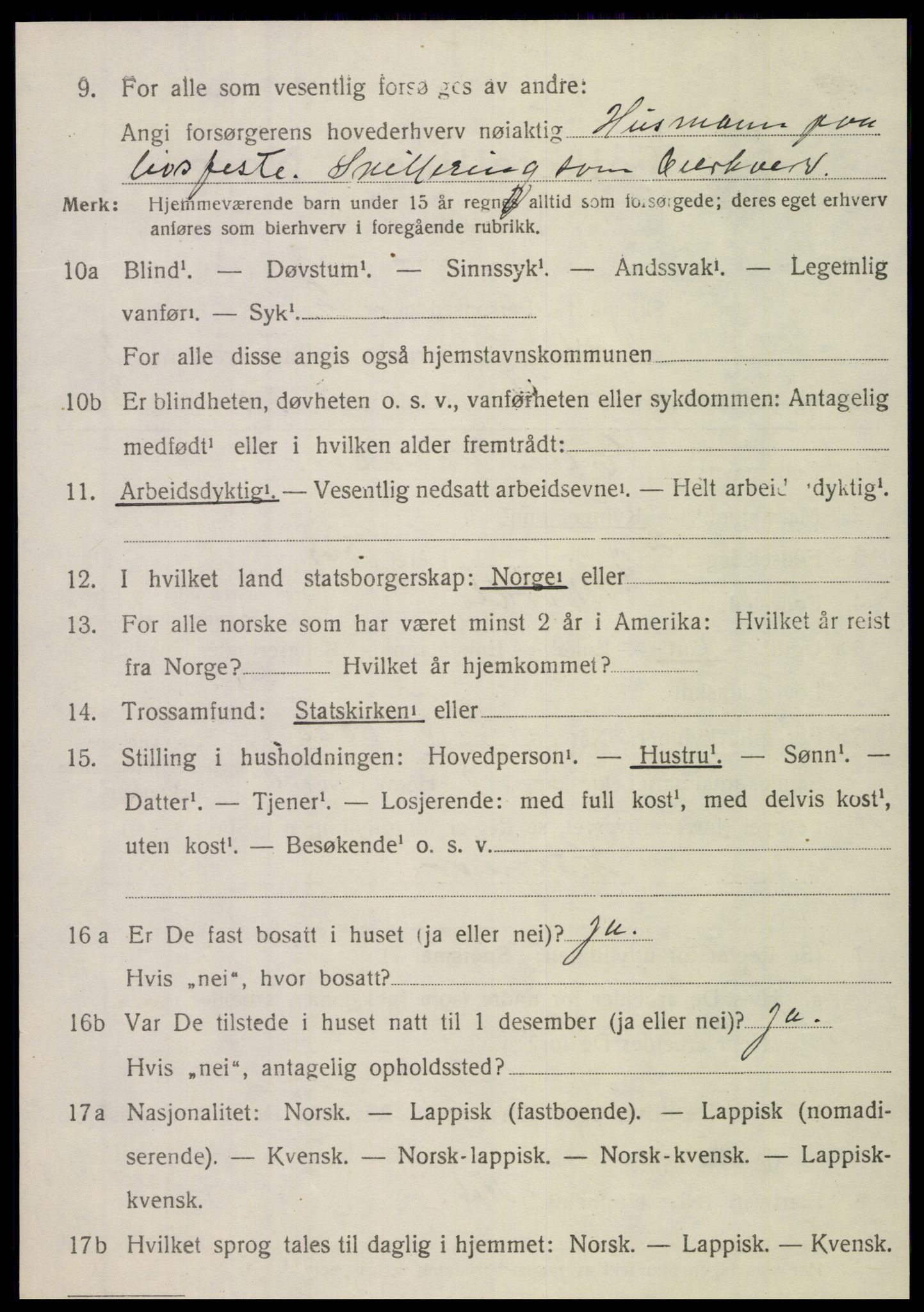 SAT, 1920 census for Nordli, 1920, p. 1444