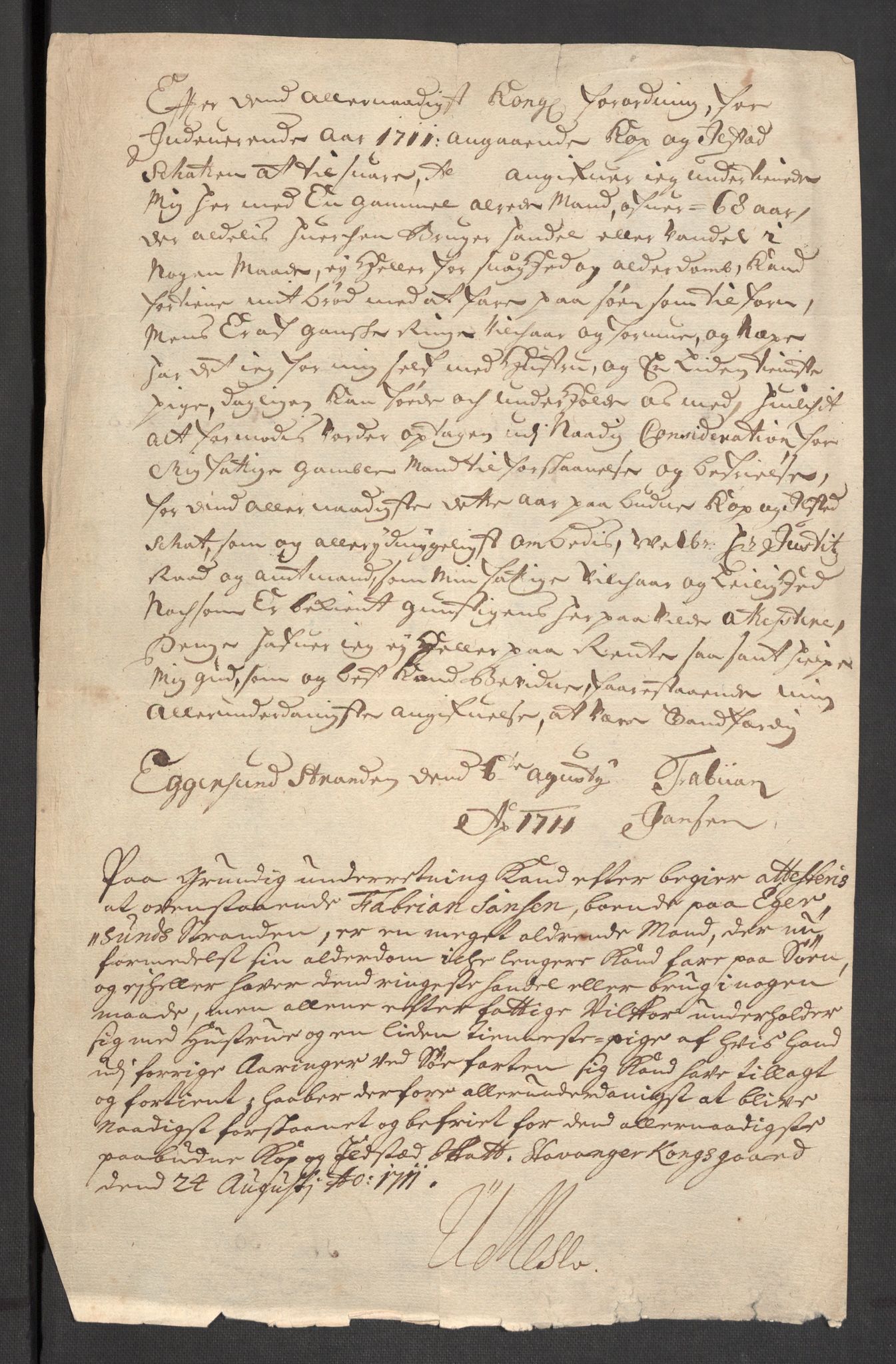 Rentekammeret inntil 1814, Reviderte regnskaper, Fogderegnskap, RA/EA-4092/R46/L2735: Fogderegnskap Jæren og Dalane, 1711, p. 150