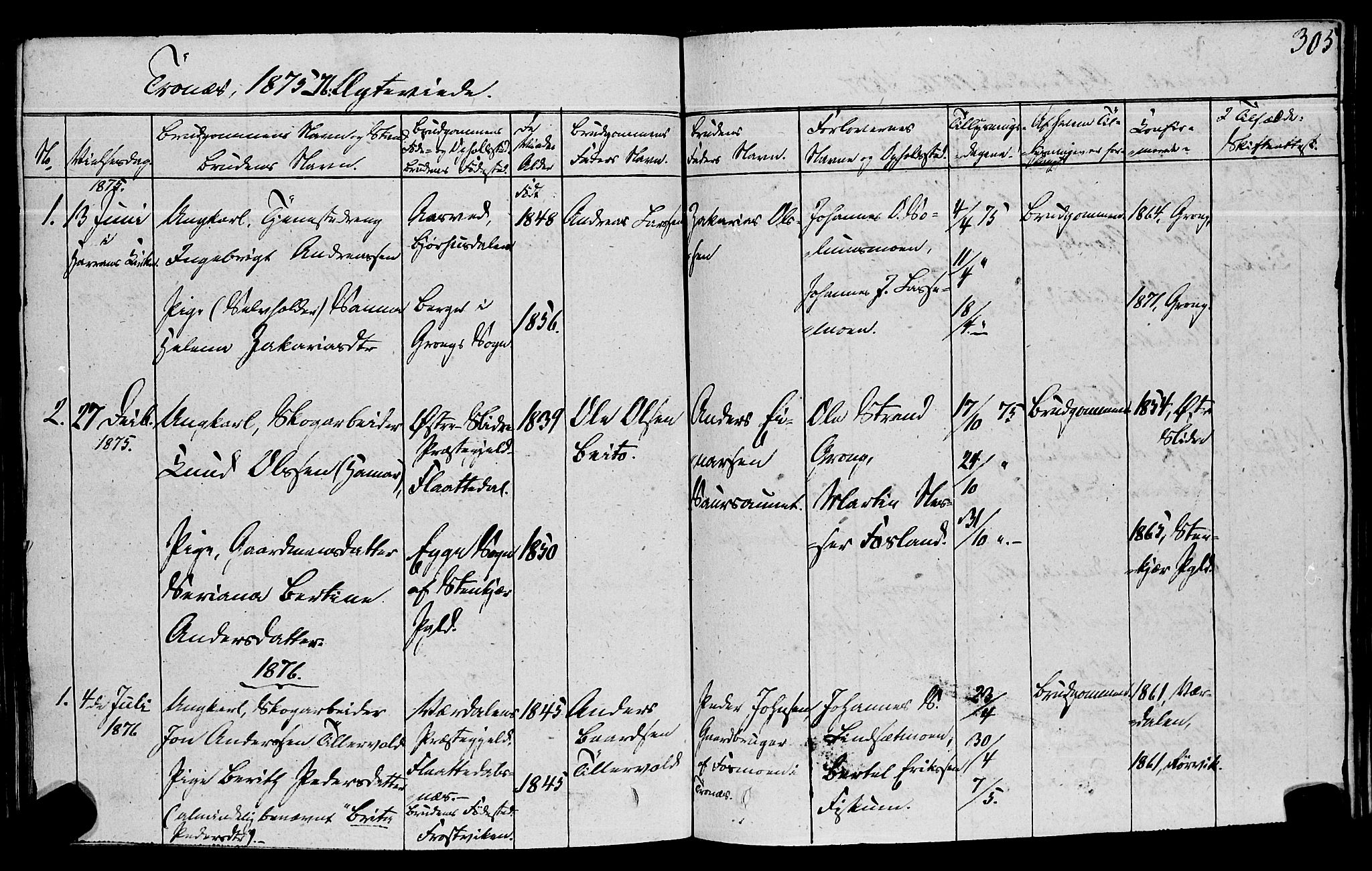 Ministerialprotokoller, klokkerbøker og fødselsregistre - Nord-Trøndelag, SAT/A-1458/762/L0538: Parish register (official) no. 762A02 /2, 1833-1879, p. 305