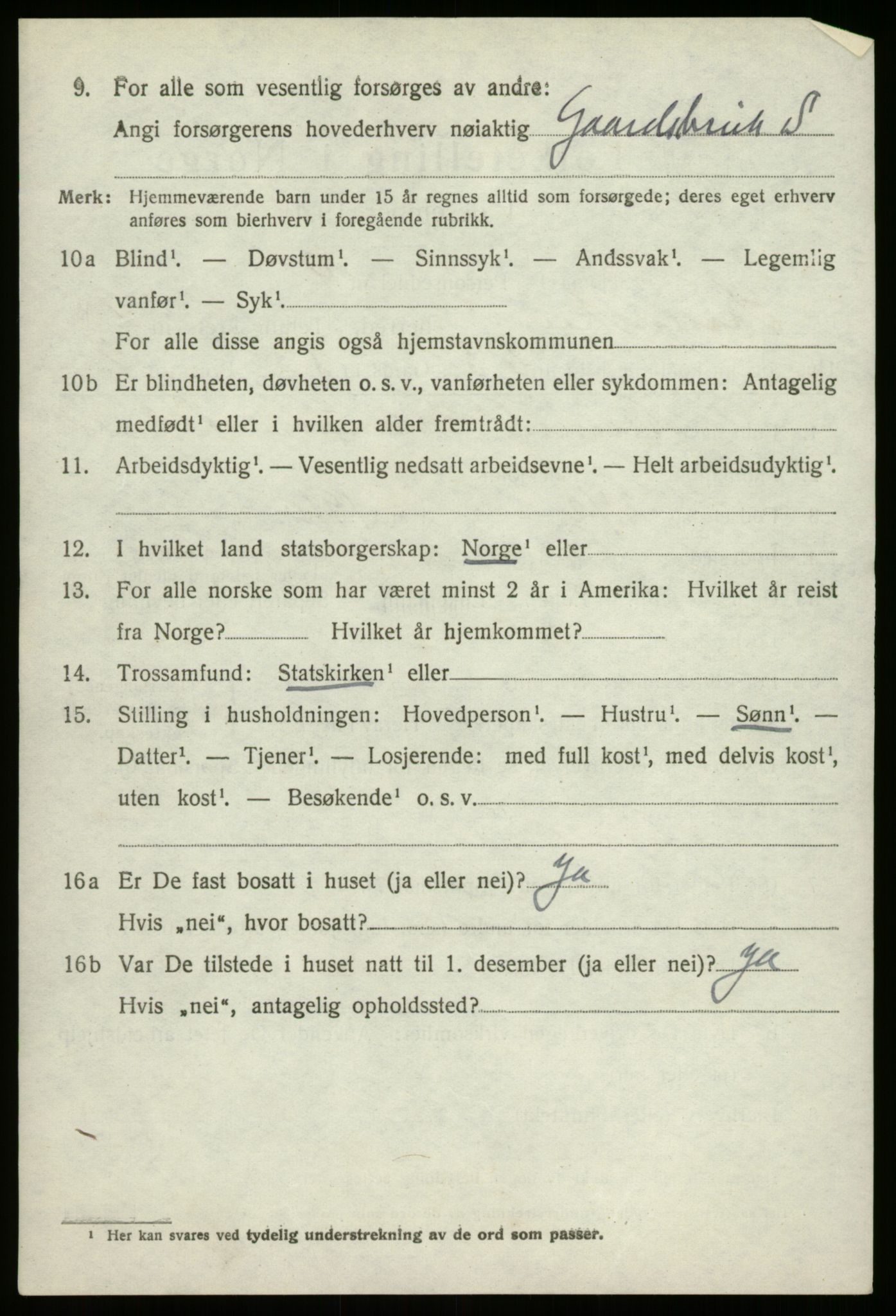 SAB, 1920 census for Innvik, 1920, p. 5788