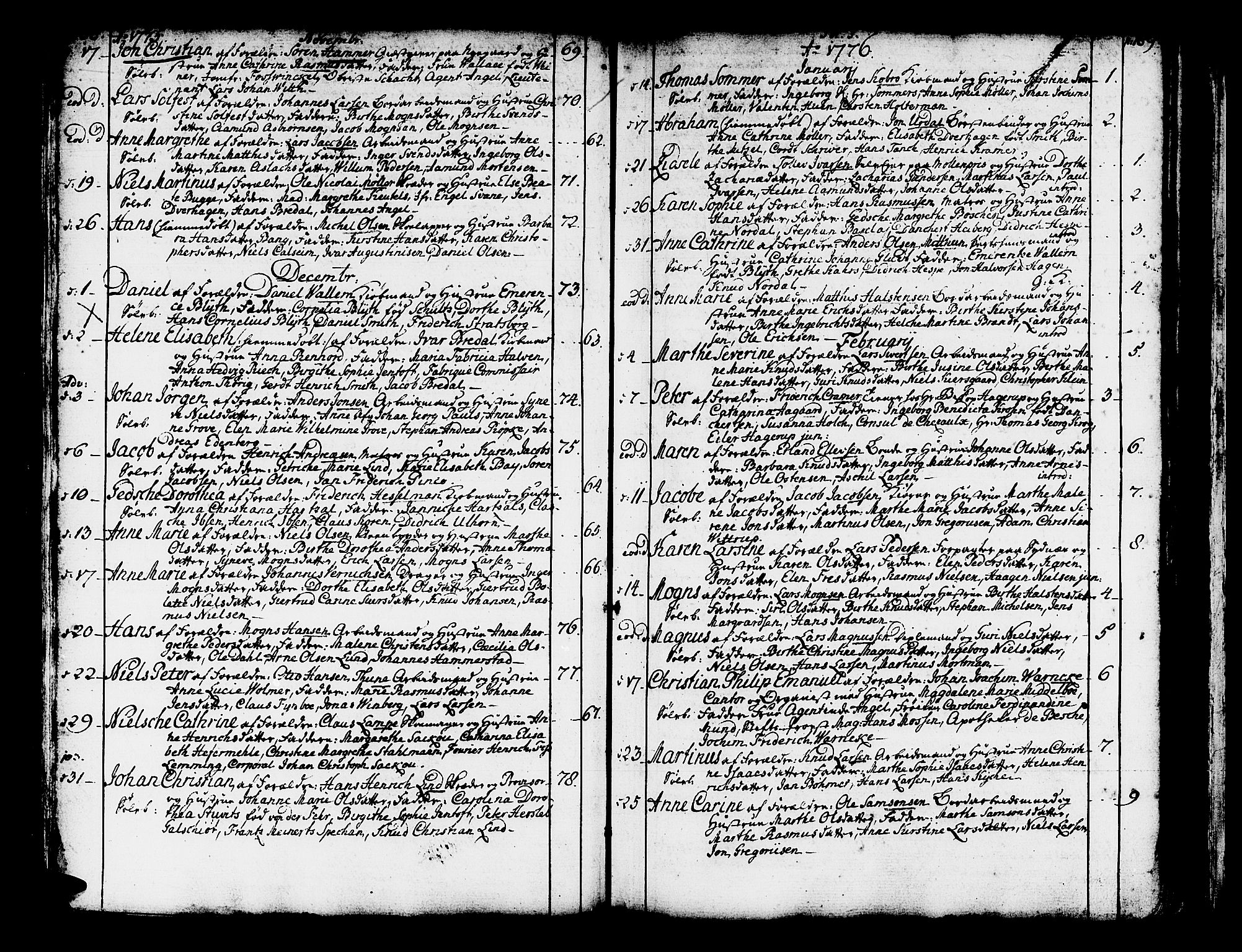 Domkirken sokneprestembete, SAB/A-74801/H/Haa/L0003: Parish register (official) no. A 3, 1758-1789, p. 188-189