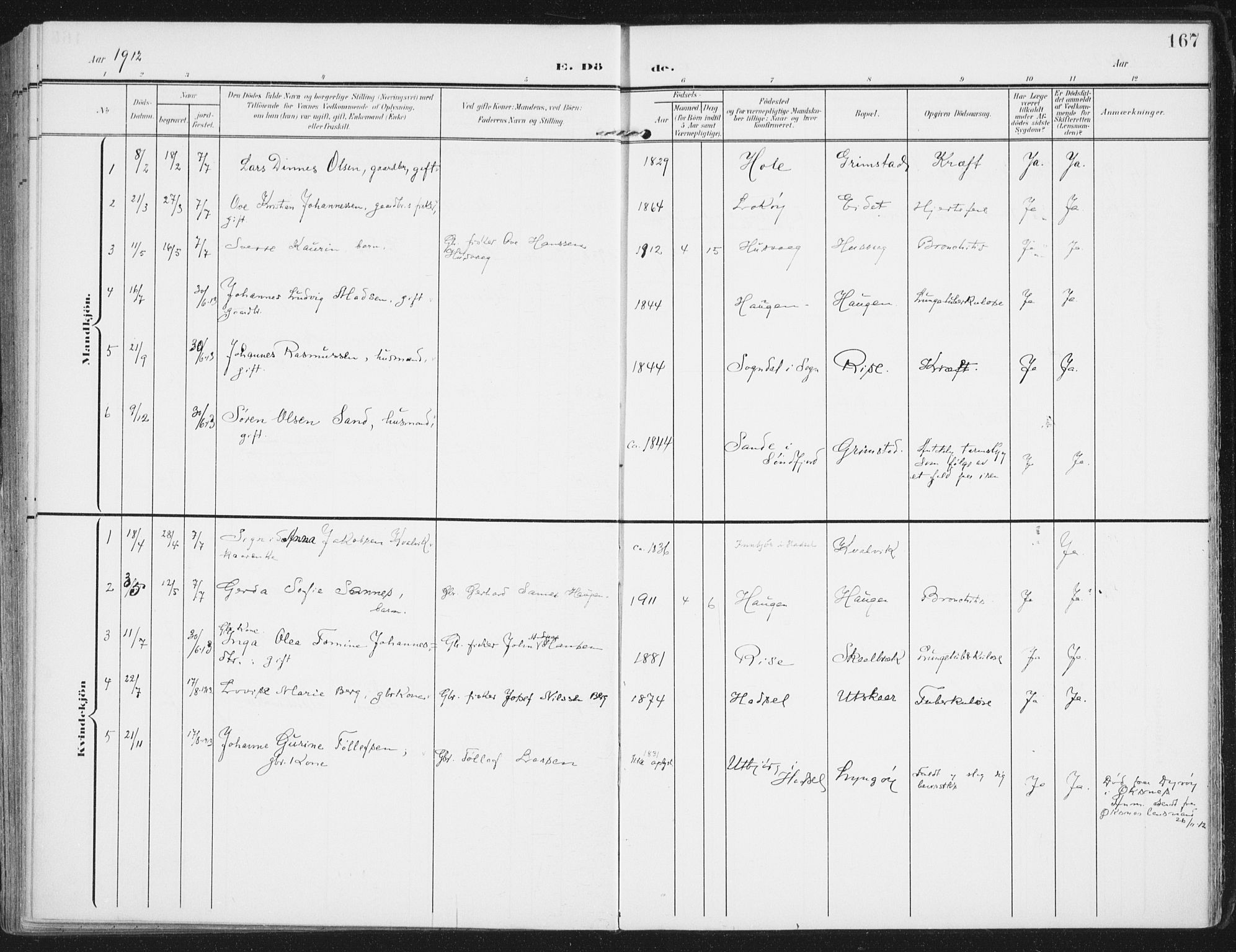 Ministerialprotokoller, klokkerbøker og fødselsregistre - Nordland, SAT/A-1459/892/L1321: Parish register (official) no. 892A02, 1902-1918, p. 167