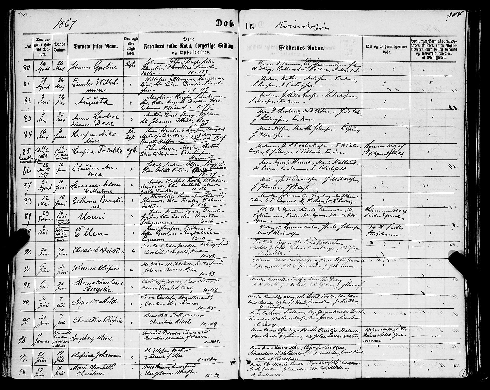 Domkirken sokneprestembete, SAB/A-74801/H/Haa/L0021: Parish register (official) no. B 4, 1859-1871, p. 344