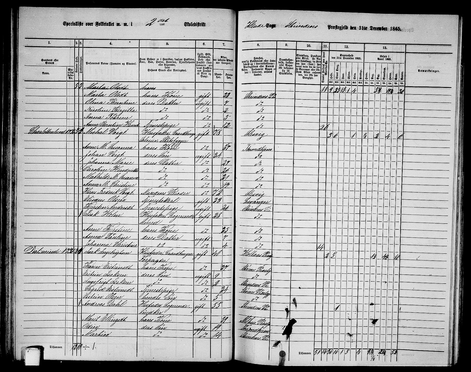 RA, 1865 census for Strinda, 1865, p. 48