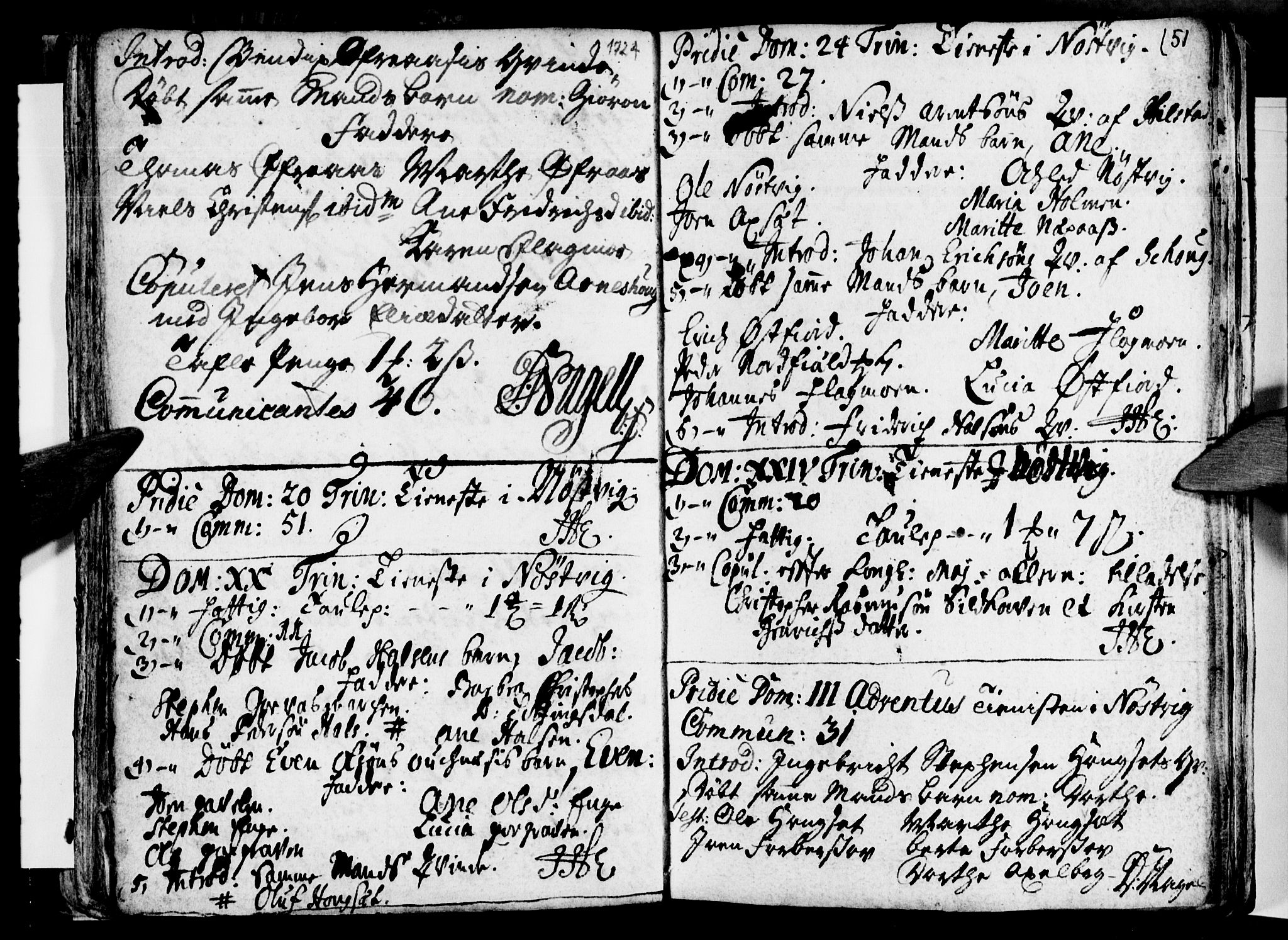 Ministerialprotokoller, klokkerbøker og fødselsregistre - Nordland, AV/SAT-A-1459/814/L0221: Parish register (official) no. 814A02, 1718-1762, p. 51