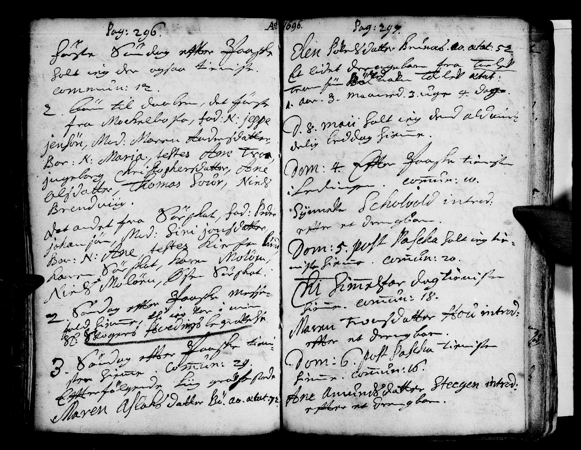 Ministerialprotokoller, klokkerbøker og fødselsregistre - Nordland, AV/SAT-A-1459/855/L0793: Parish register (official) no. 855A01, 1686-1712, p. 296-297
