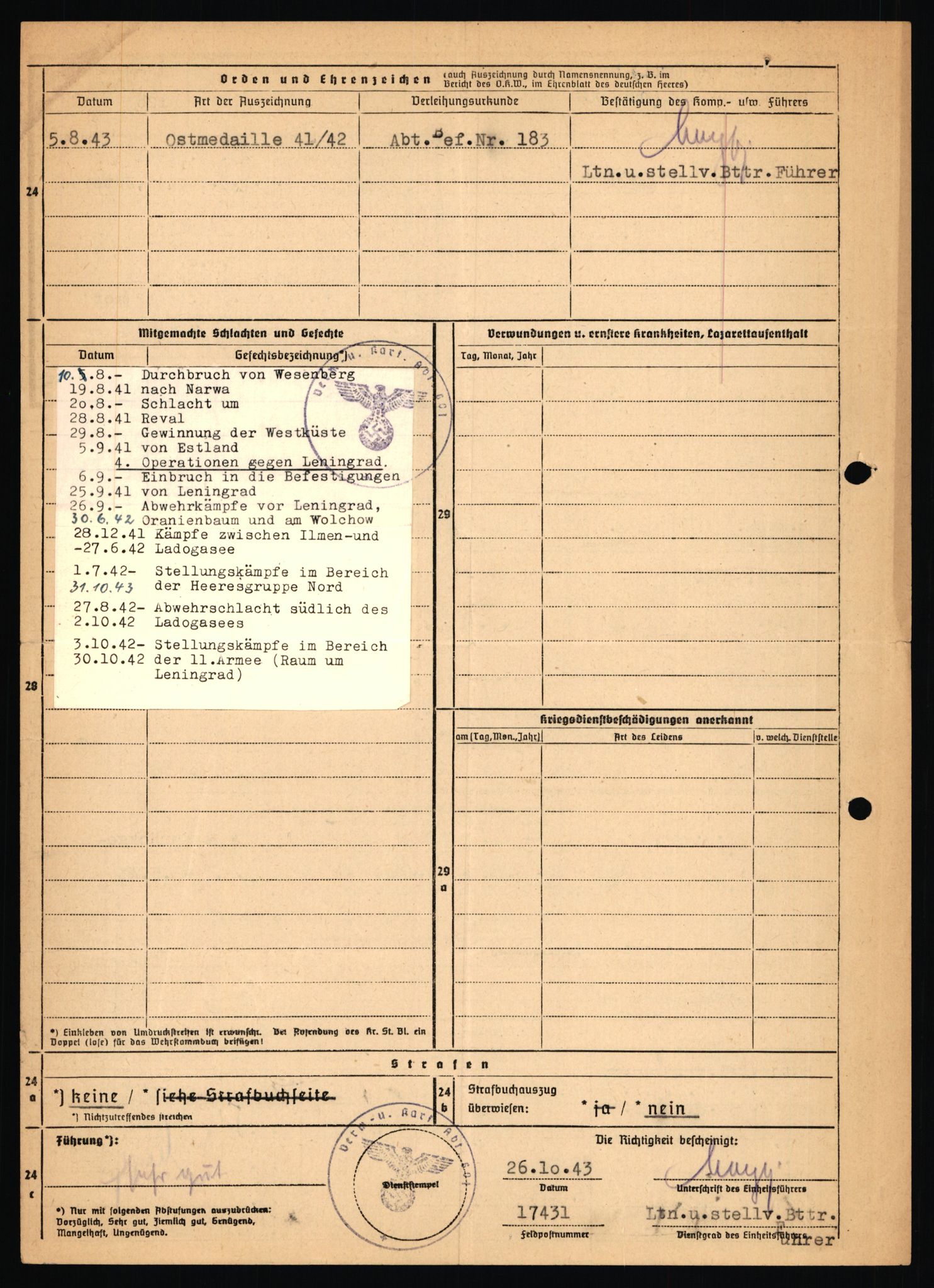 Forsvarets Overkommando. 2 kontor. Arkiv 11.4. Spredte tyske arkivsaker, AV/RA-RAFA-7031/D/Dar/Dara/L0018: Personalbøker, 1940-1945, p. 5