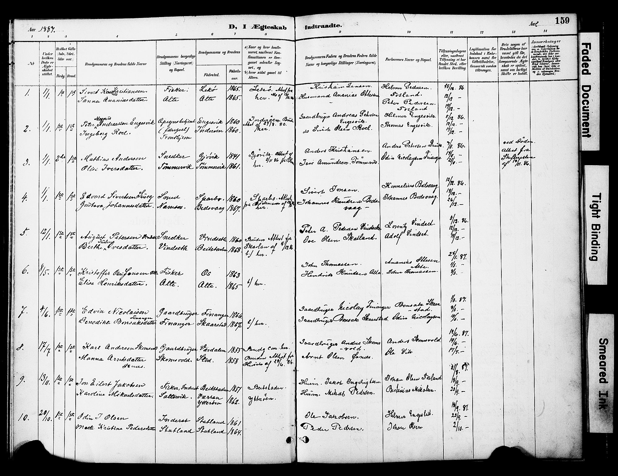 Ministerialprotokoller, klokkerbøker og fødselsregistre - Nord-Trøndelag, SAT/A-1458/774/L0628: Parish register (official) no. 774A02, 1887-1903, p. 159