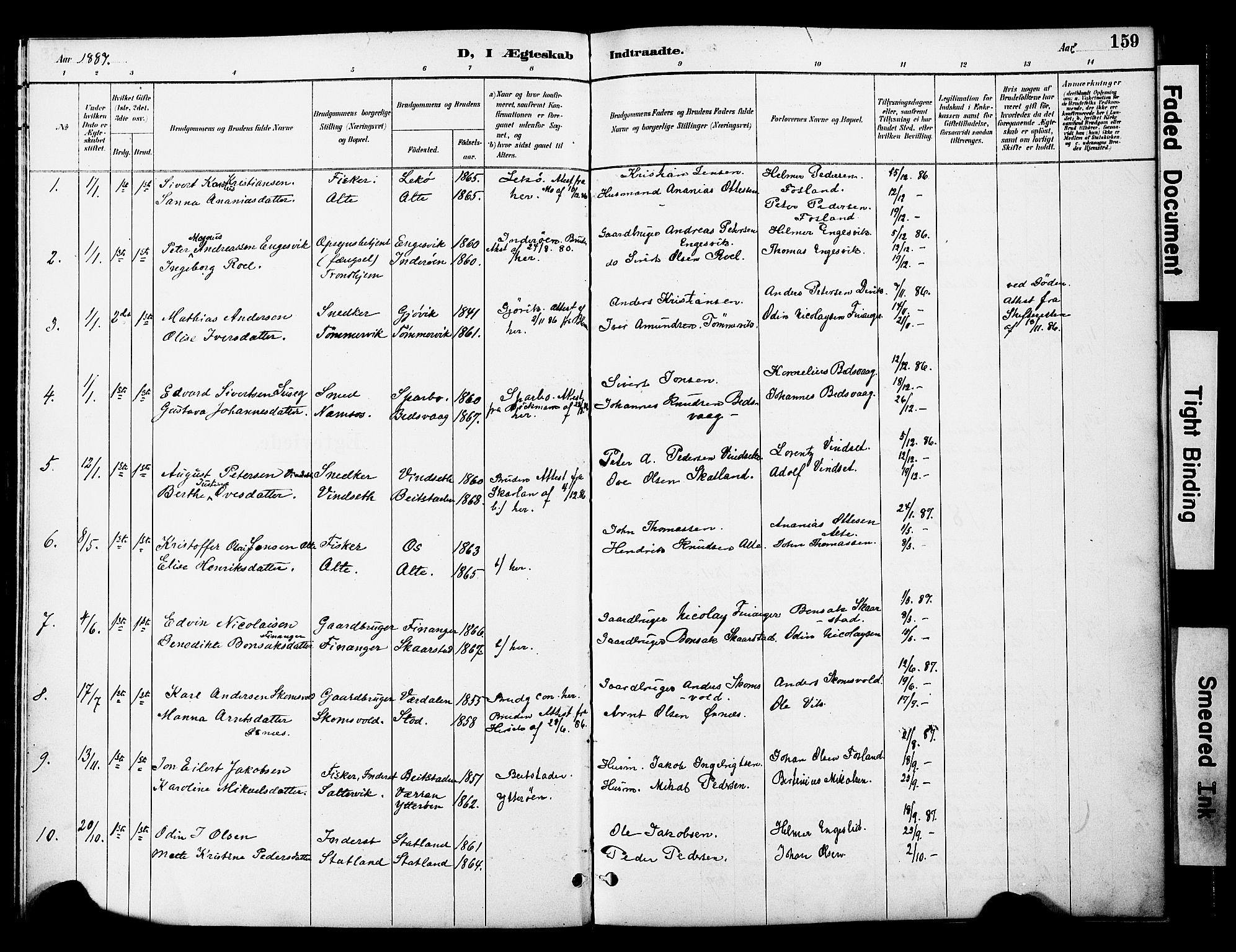 Ministerialprotokoller, klokkerbøker og fødselsregistre - Nord-Trøndelag, AV/SAT-A-1458/774/L0628: Parish register (official) no. 774A02, 1887-1903, p. 159