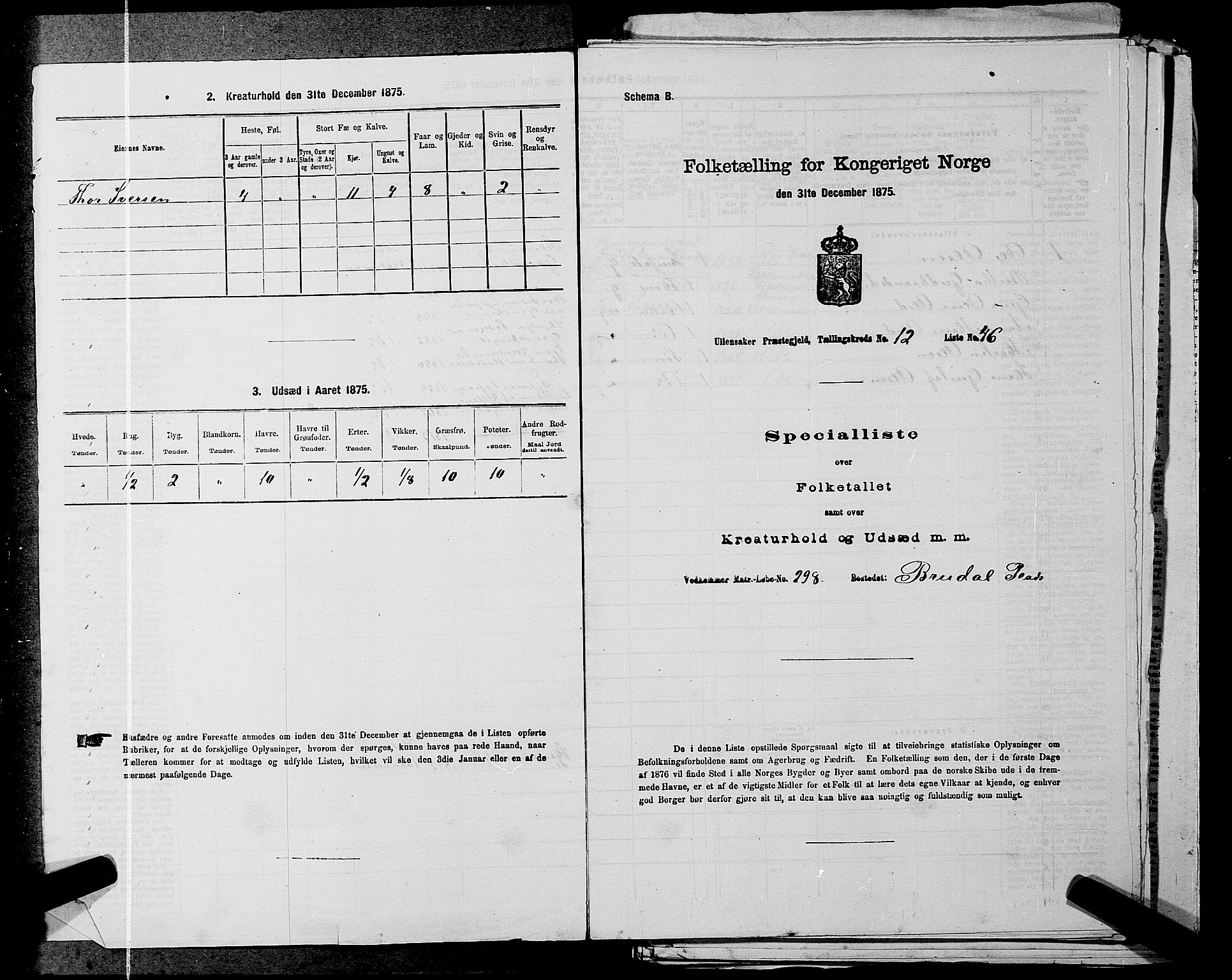 RA, 1875 census for 0235P Ullensaker, 1875, p. 1814