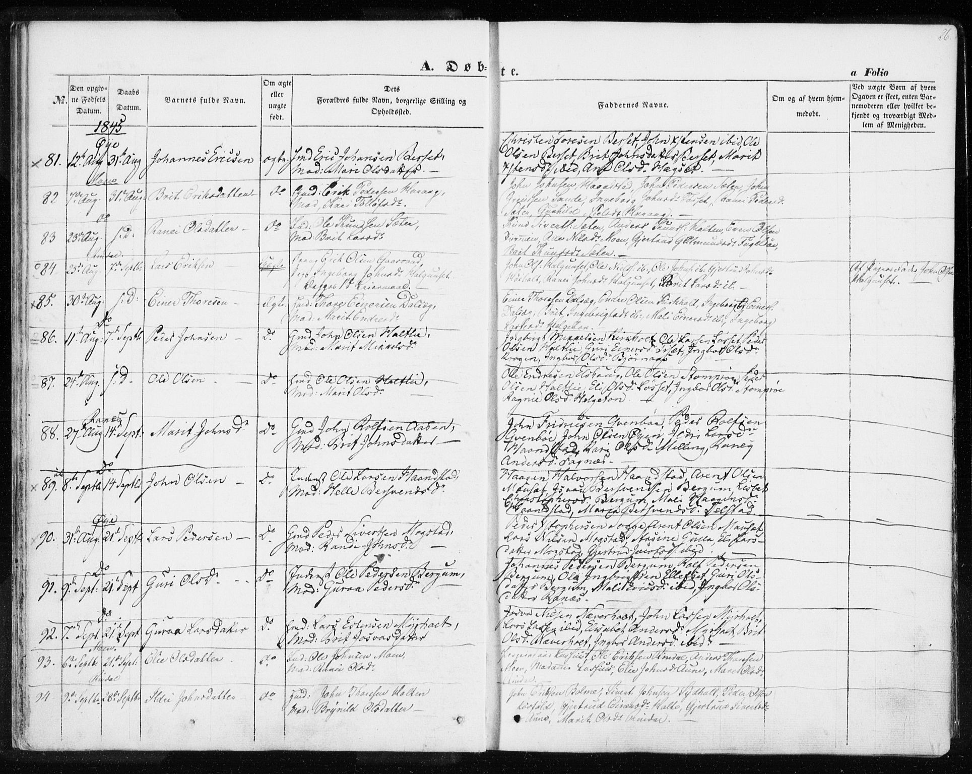 Ministerialprotokoller, klokkerbøker og fødselsregistre - Møre og Romsdal, AV/SAT-A-1454/595/L1043: Parish register (official) no. 595A05, 1843-1851, p. 26