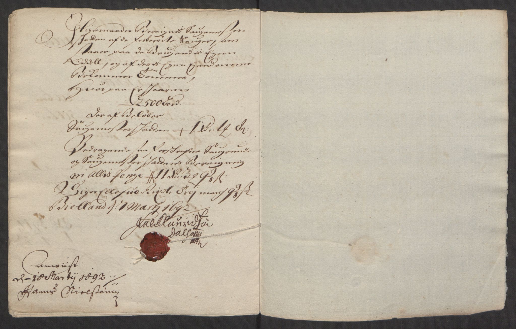 Rentekammeret inntil 1814, Reviderte regnskaper, Fogderegnskap, AV/RA-EA-4092/R48/L2973: Fogderegnskap Sunnhordland og Hardanger, 1691-1692, p. 17