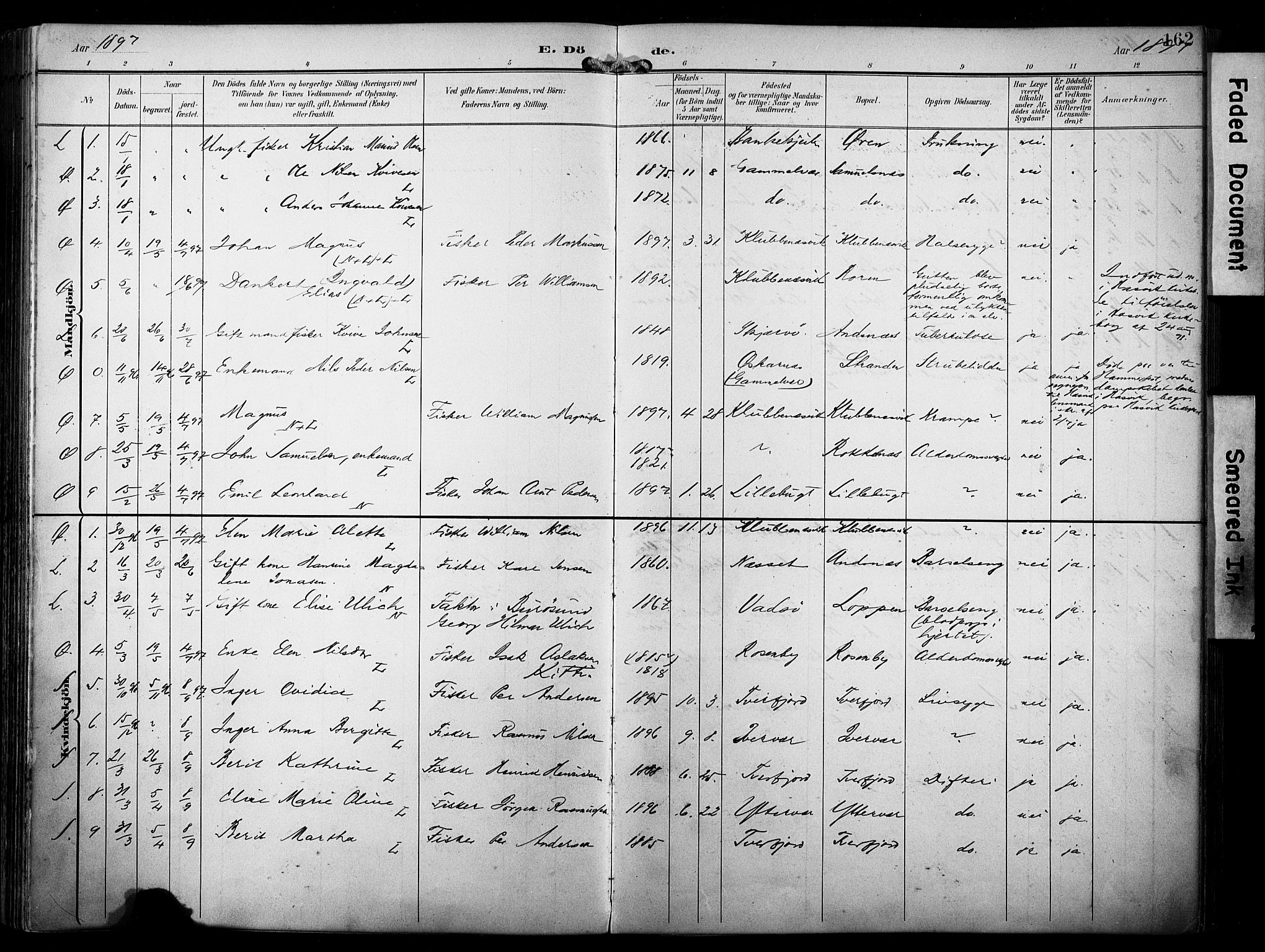 Loppa sokneprestkontor, SATØ/S-1339/H/Ha/L0009kirke: Parish register (official) no. 9, 1895-1909, p. 162