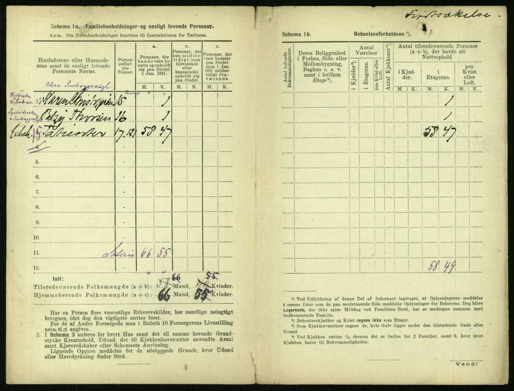 RA, 1891 census for 0301 Kristiania, 1891, p. 80105