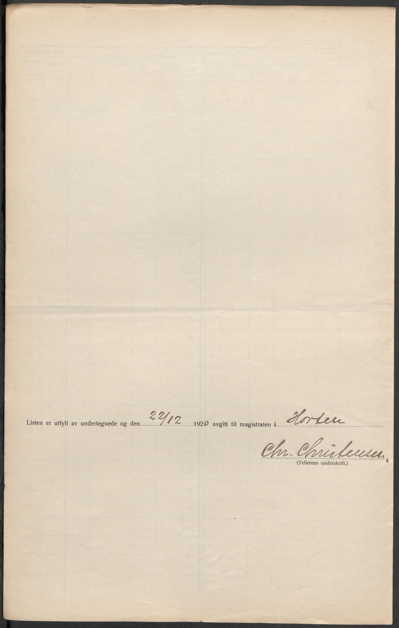 SAKO, 1920 census for Horten, 1920, p. 40