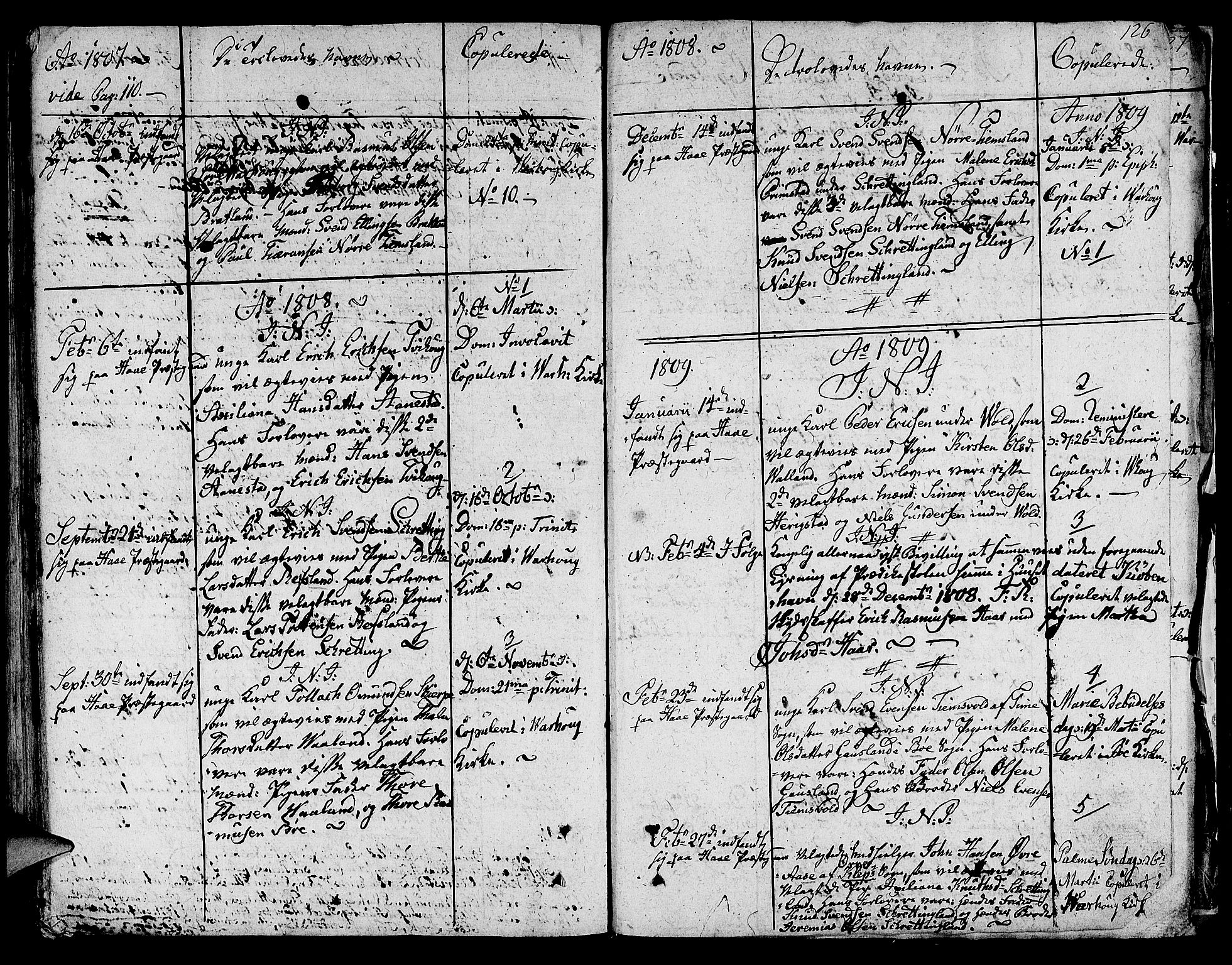 Hå sokneprestkontor, AV/SAST-A-101801/001/30BA/L0001: Parish register (official) no. A 1, 1787-1812, p. 126