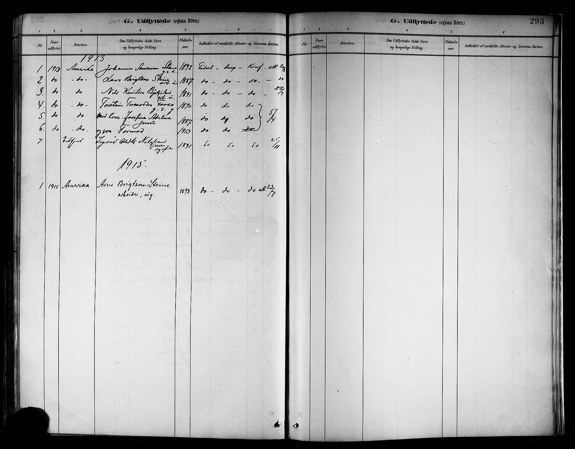Kvam sokneprestembete, SAB/A-76201/H/Hab: Parish register (copy) no. B 3, 1884-1916, p. 293